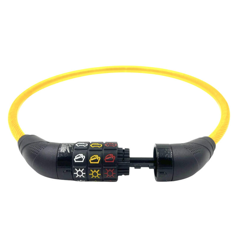 Antivol vélo enfant et accessoires à symboles, jaune