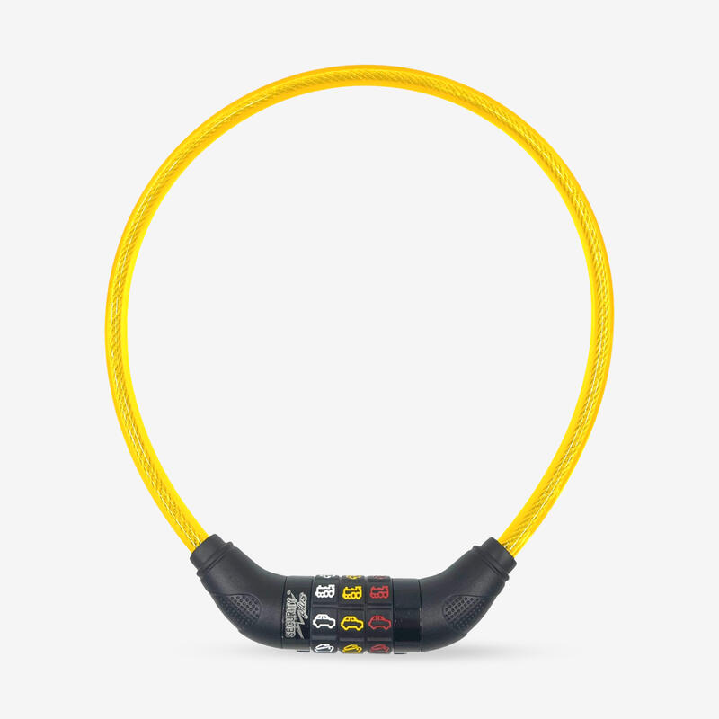 Antivol vélo enfant et accessoires à symboles, jaune
