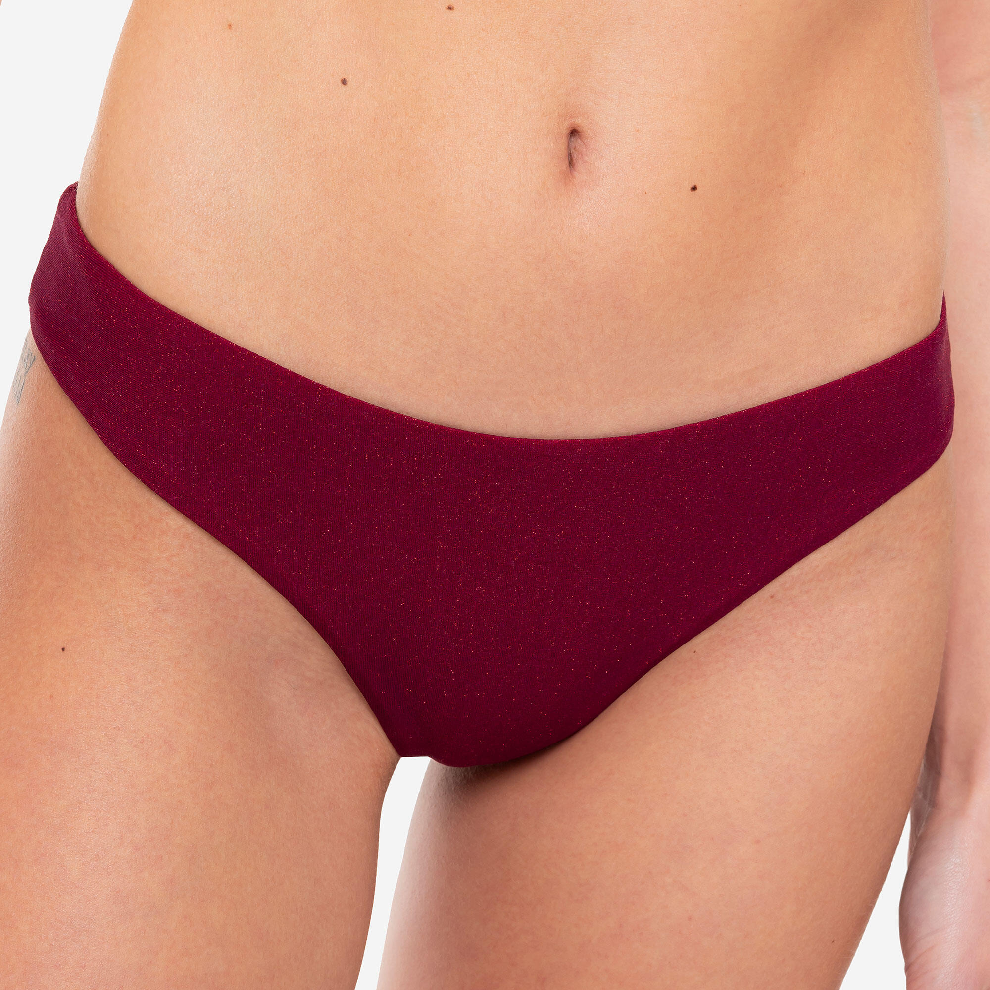 Bikini donna fascia + slip brasiliano lurex bordeaux - Le Blu 8/10
