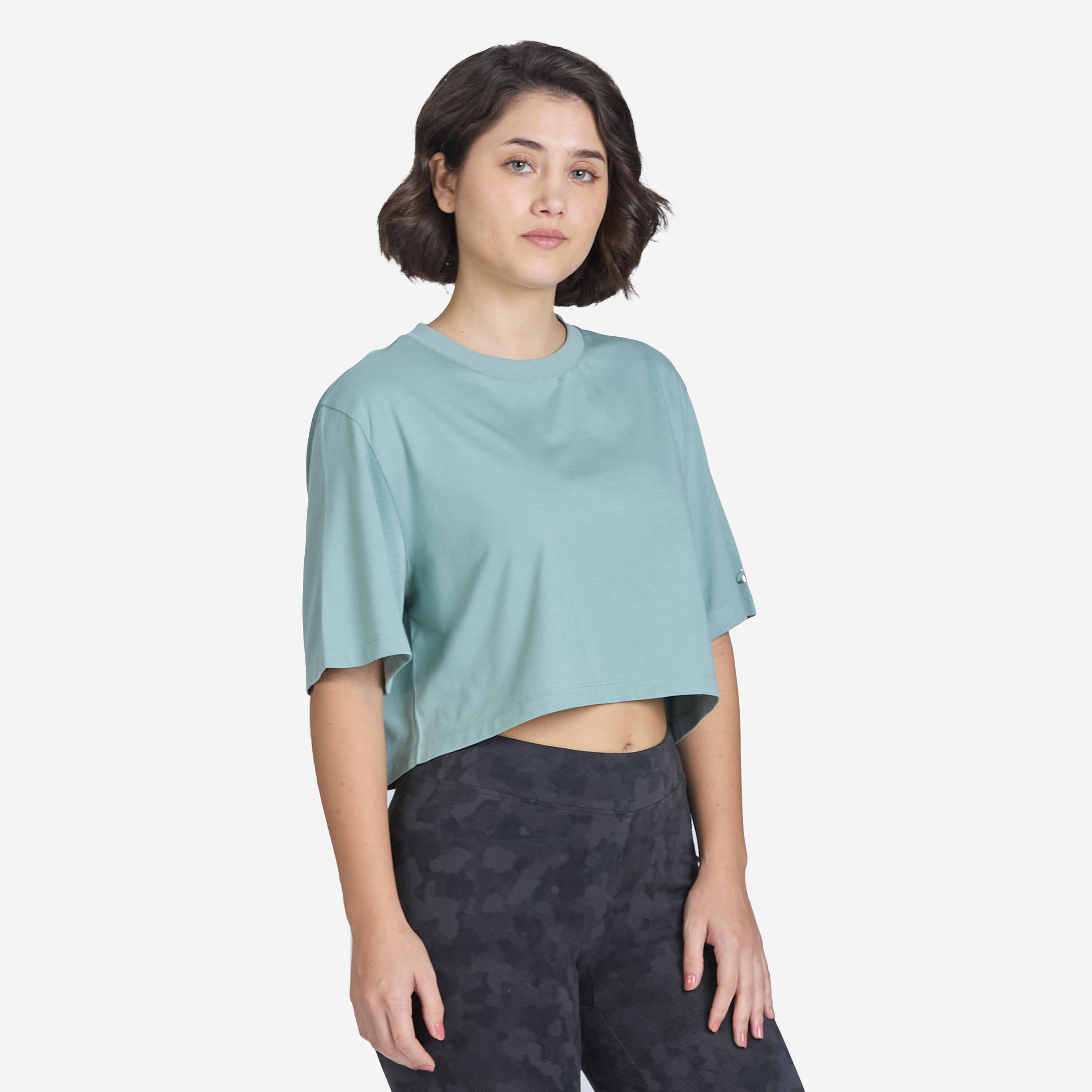 Women's Cropped T-Shirt - Green -  1