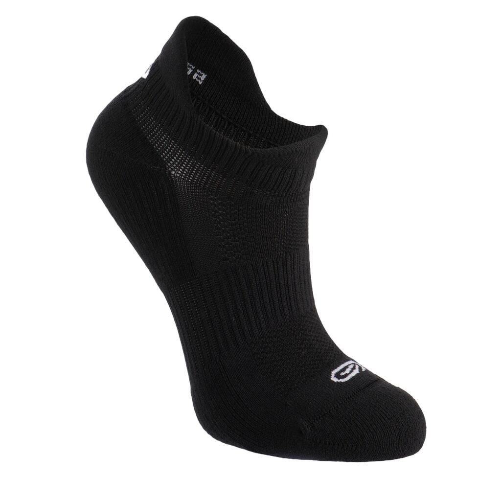 Lot X2 de chaussettes running confort Enfant -KIPRUN 500 INV noires et blanches