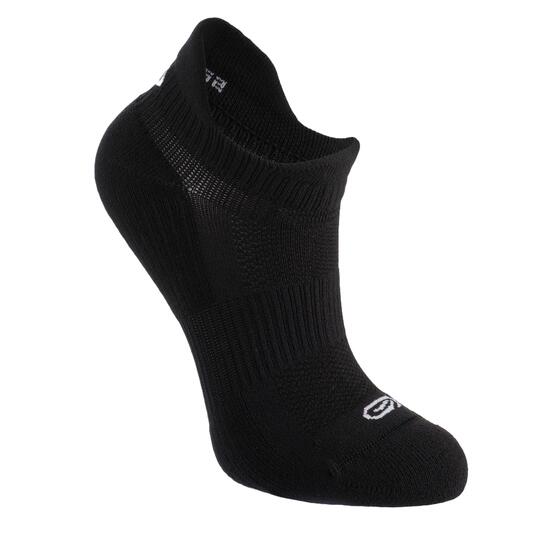 Lot X2 de chaussettes running confort Enfant -KIPRUN 500 INV noires et blanches