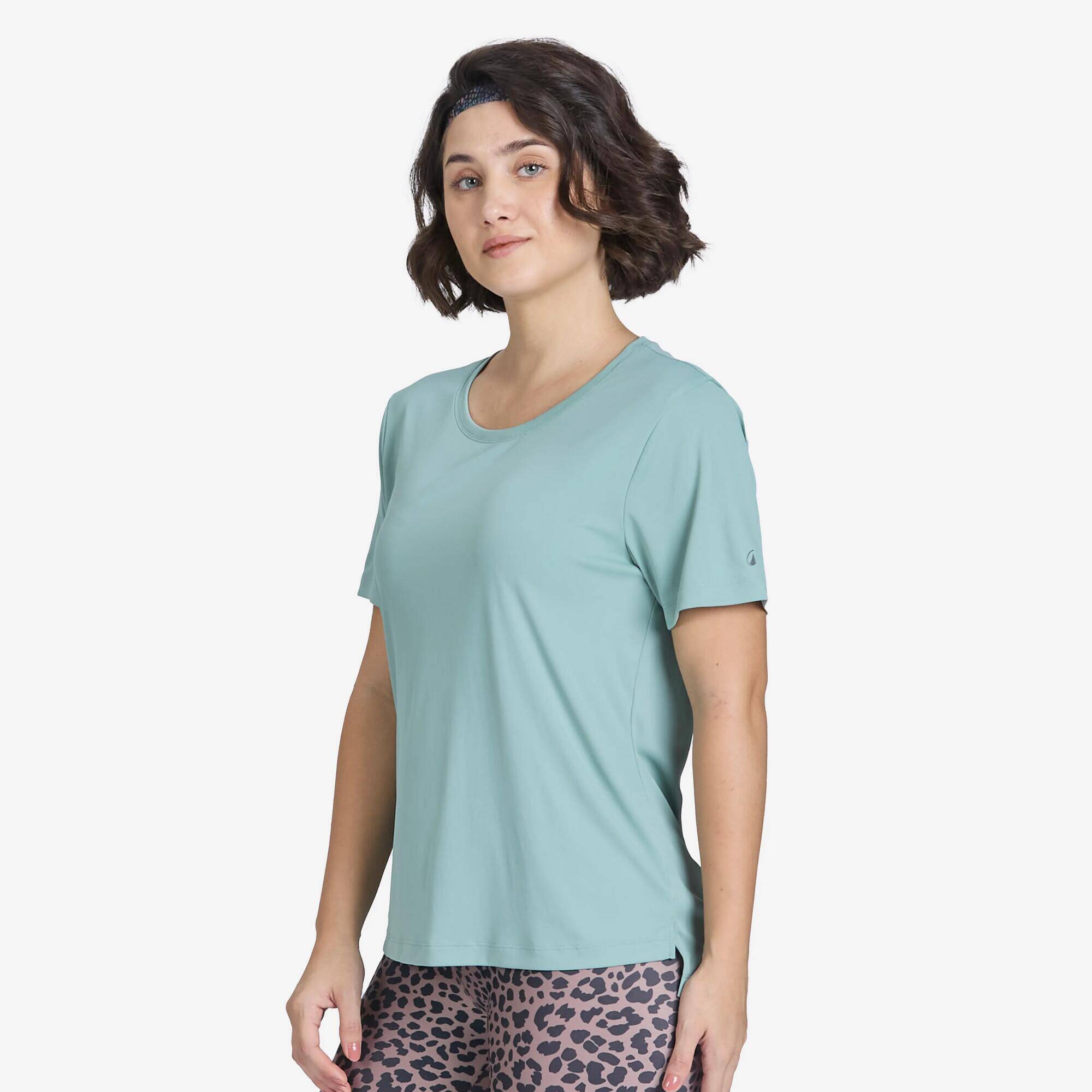 Women's Crew Neck Fitness T-Shirt 120 - Frozen Green -  4
