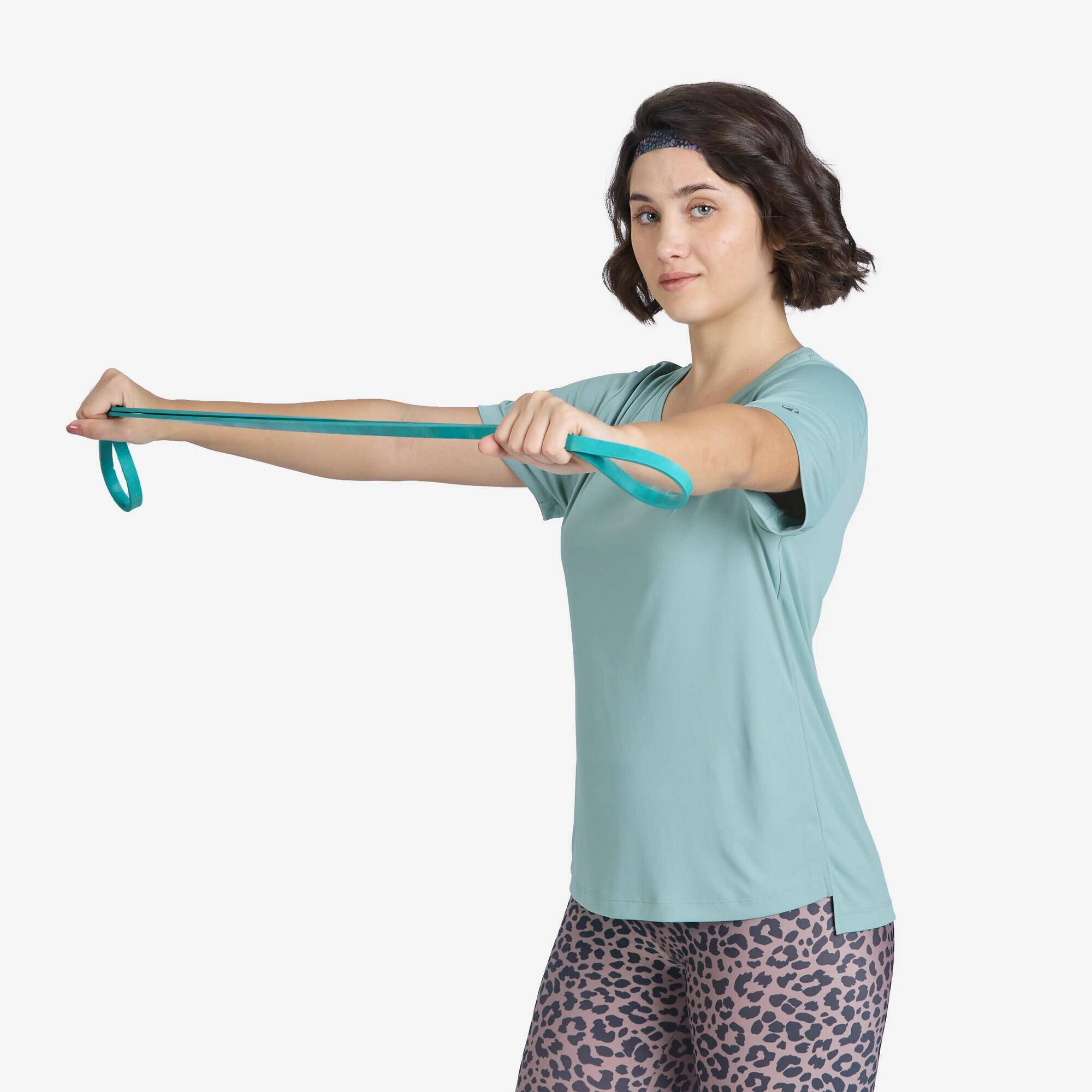 Women's Crew Neck Fitness T-Shirt 120 - Frozen Green -  2