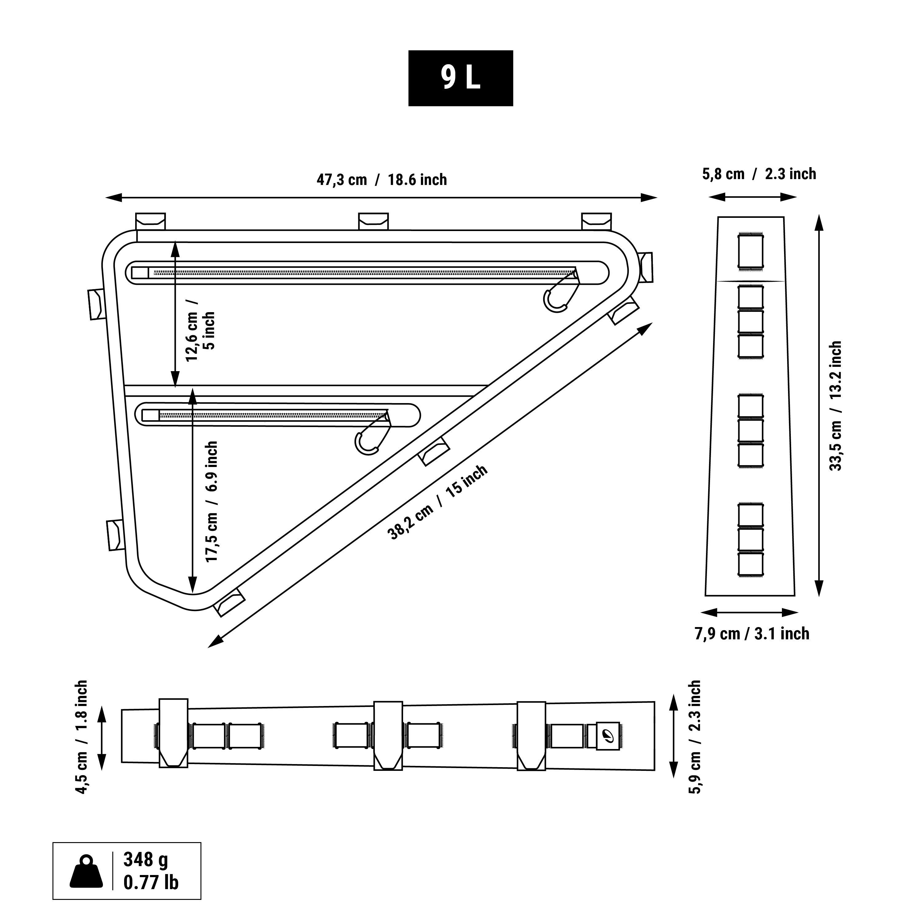 9L IPX3 Watertight Full-Frame Bikepacking Bag ADVT 900