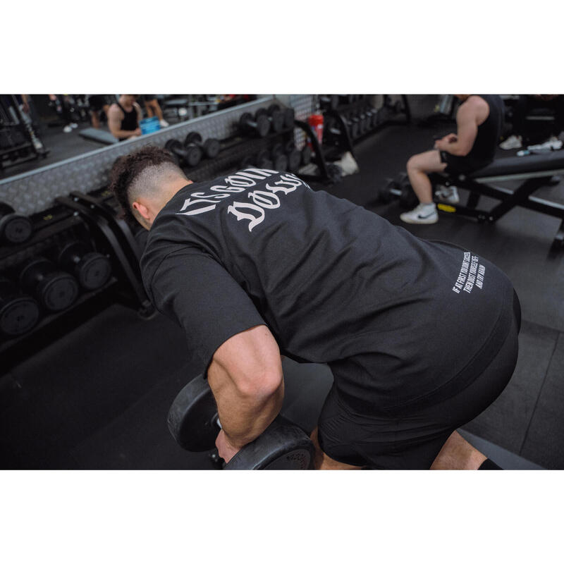 Tricou croială largă Fitness Negru Bărbați