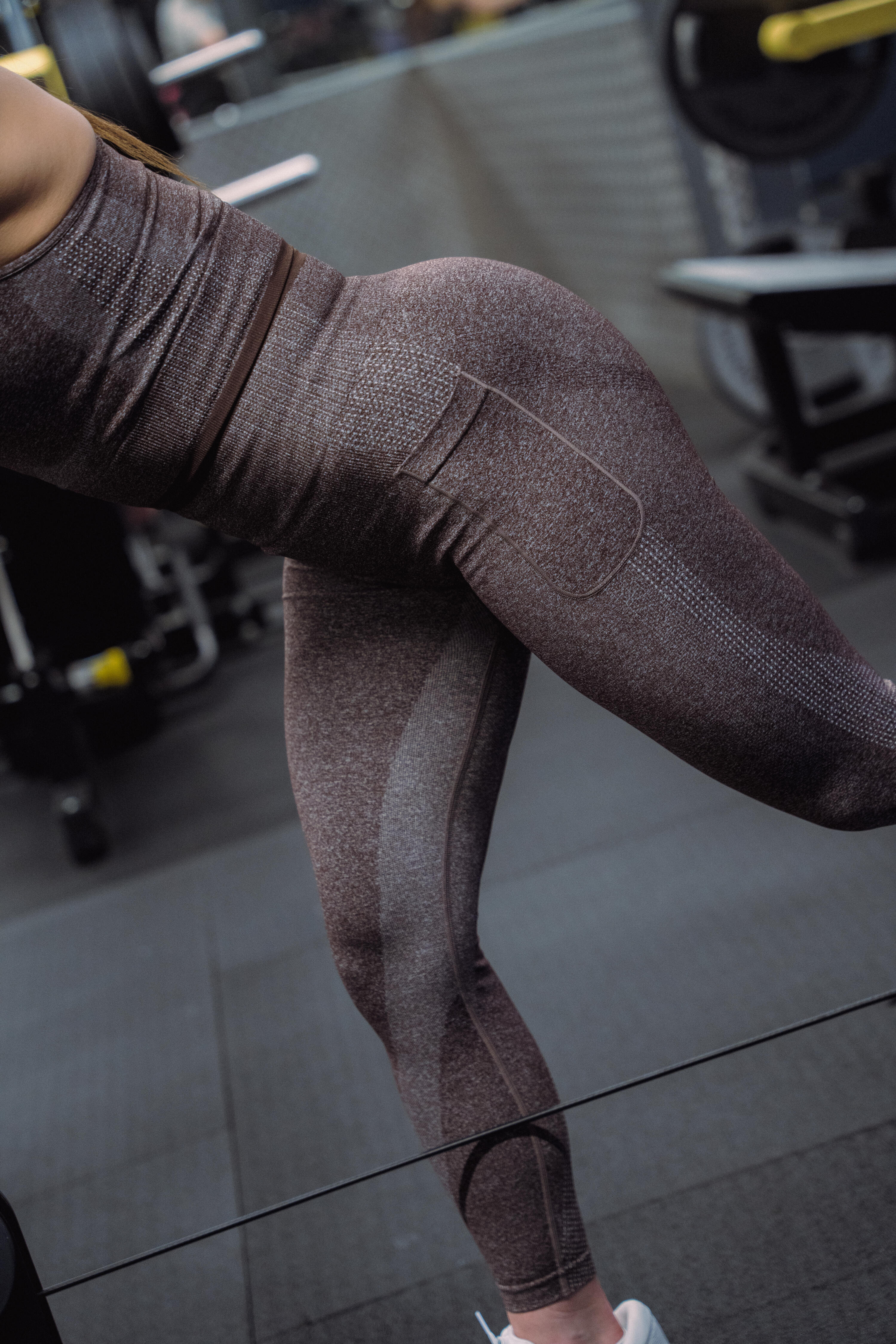 Legging seamless de musculation femme, marron 13/14