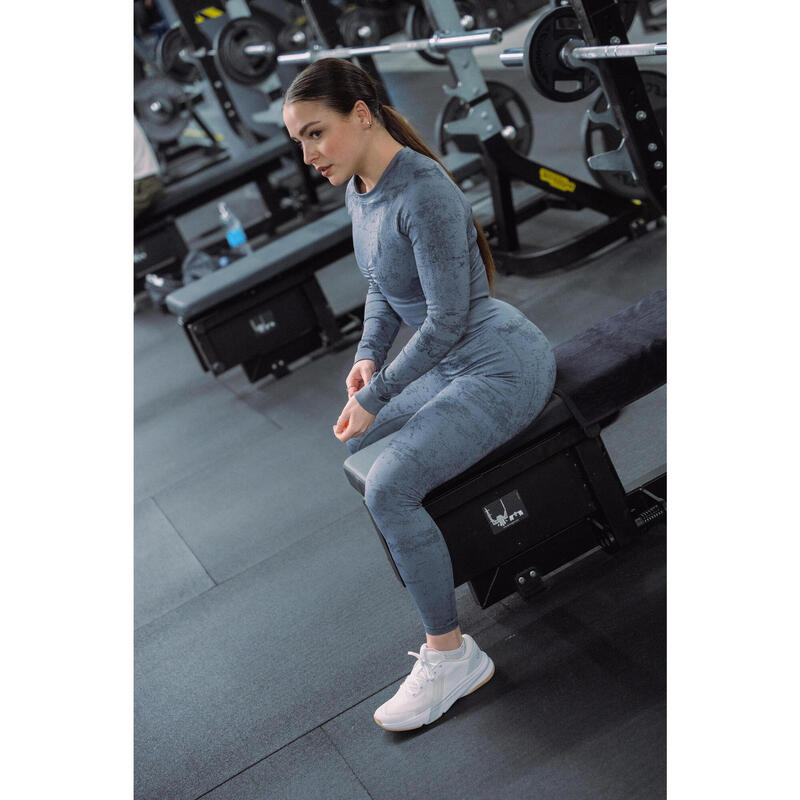 Bluză Fitness Crop top Gri Damă