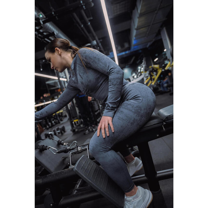 Bluză Fitness Crop top Gri Damă