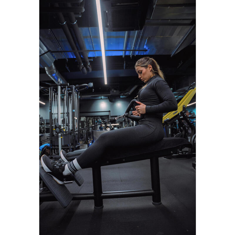 Jachetă fără cusături pentru bodybuilding Negru Damă