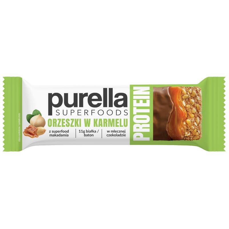 Baton białkowy Purella Orzeszki w karmelu 45g