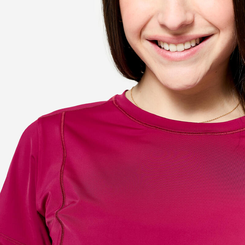 Tricou extensibil și respirant de fitness Roz Damă
