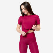 Tricou extensibil și respirant de fitness Roz Damă