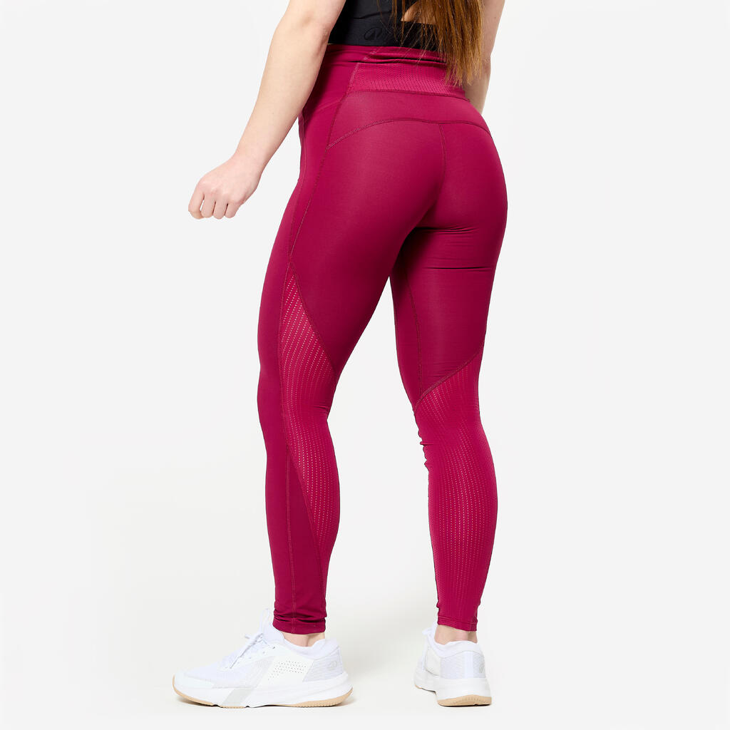 Women's High-Waisted Cardio Fitness Leggings - Red