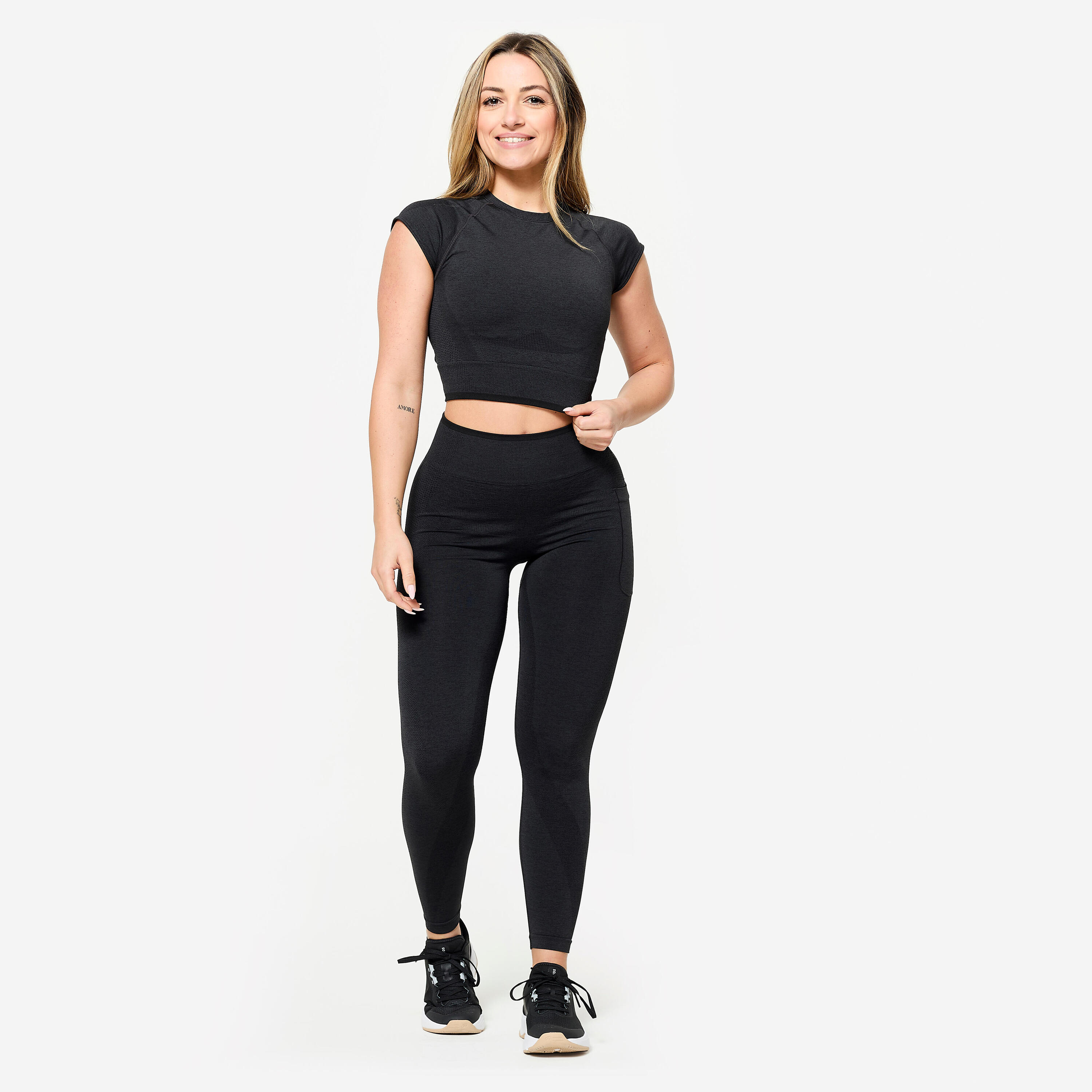 Haut court de musculation sans coutures femme 2/13