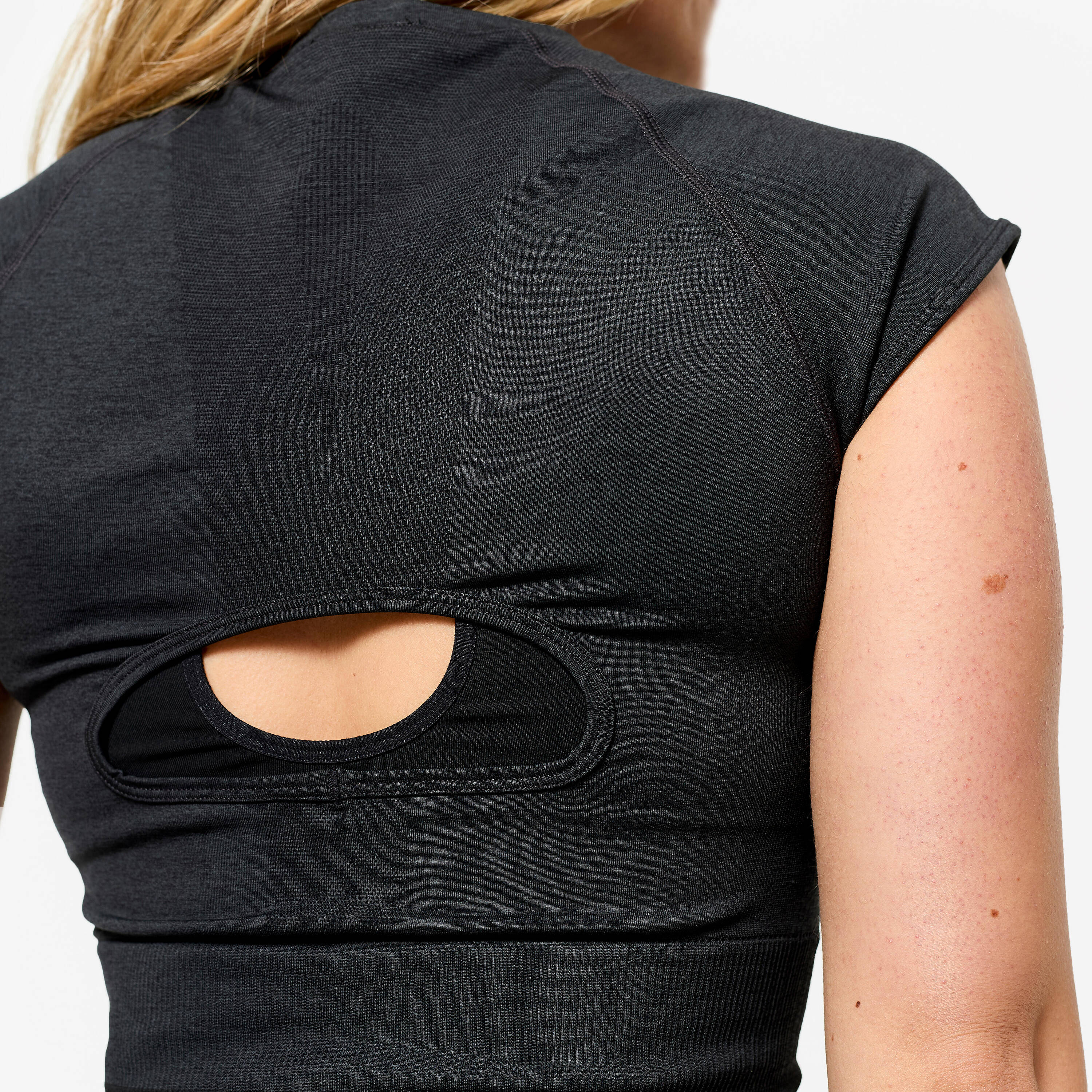 Women's Seamless Weight Training Crop Top - Black -  5