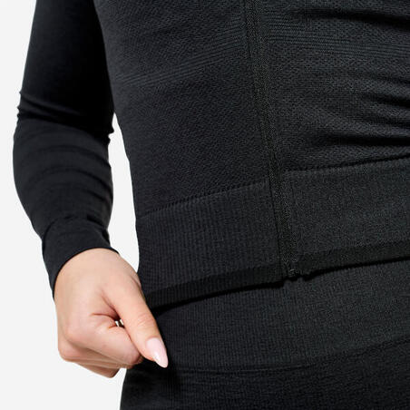 Кофта жіноча для силових тренувань безшовна чорна