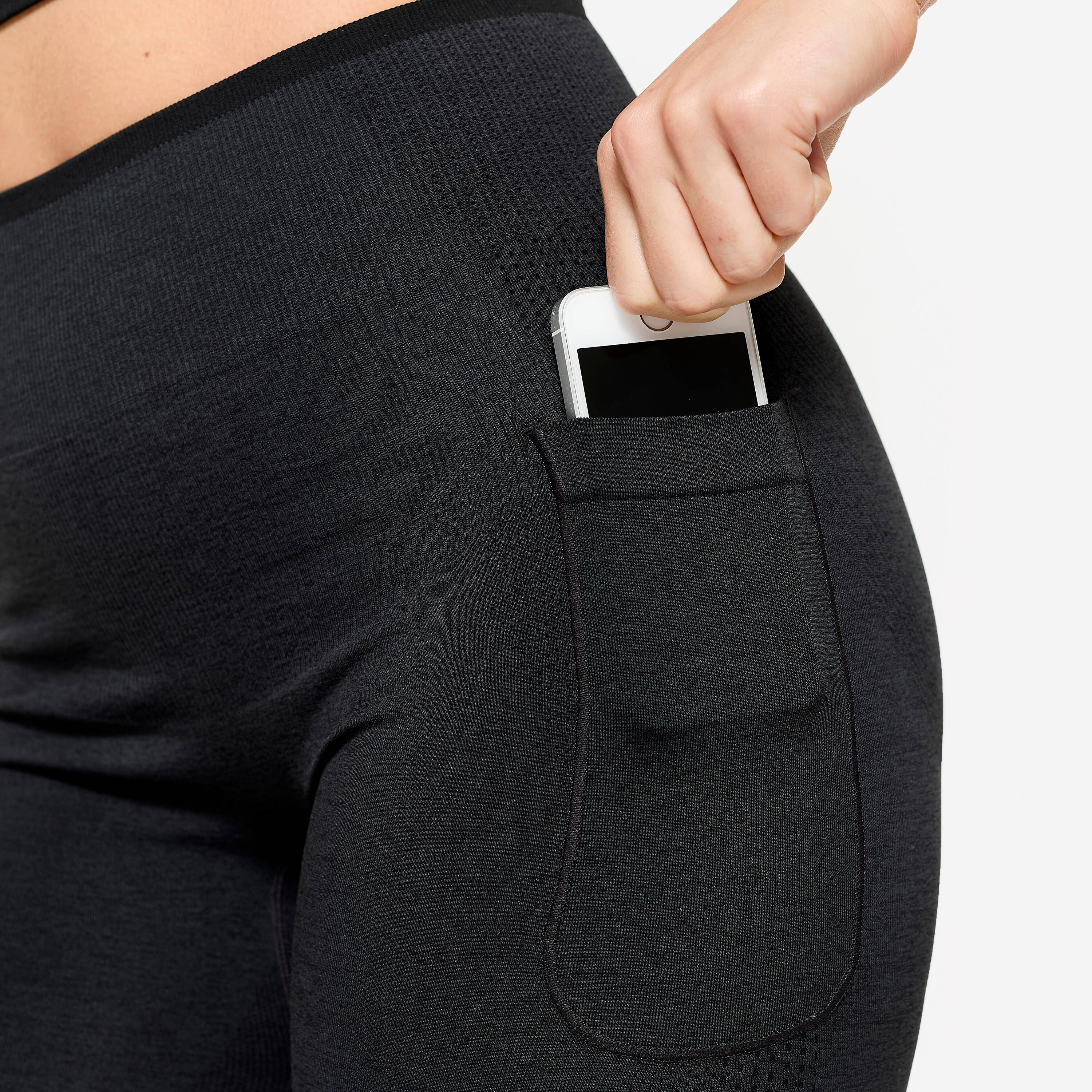 Women's Seamless Weight Training Leggings - Black -  5