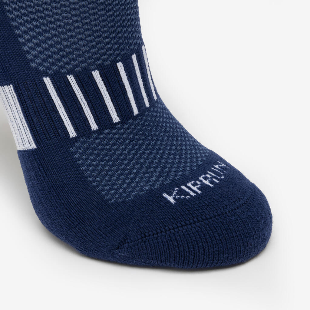 Lotx2 de chaussettes running confort enfant - kiprun 500 mid bleues marine