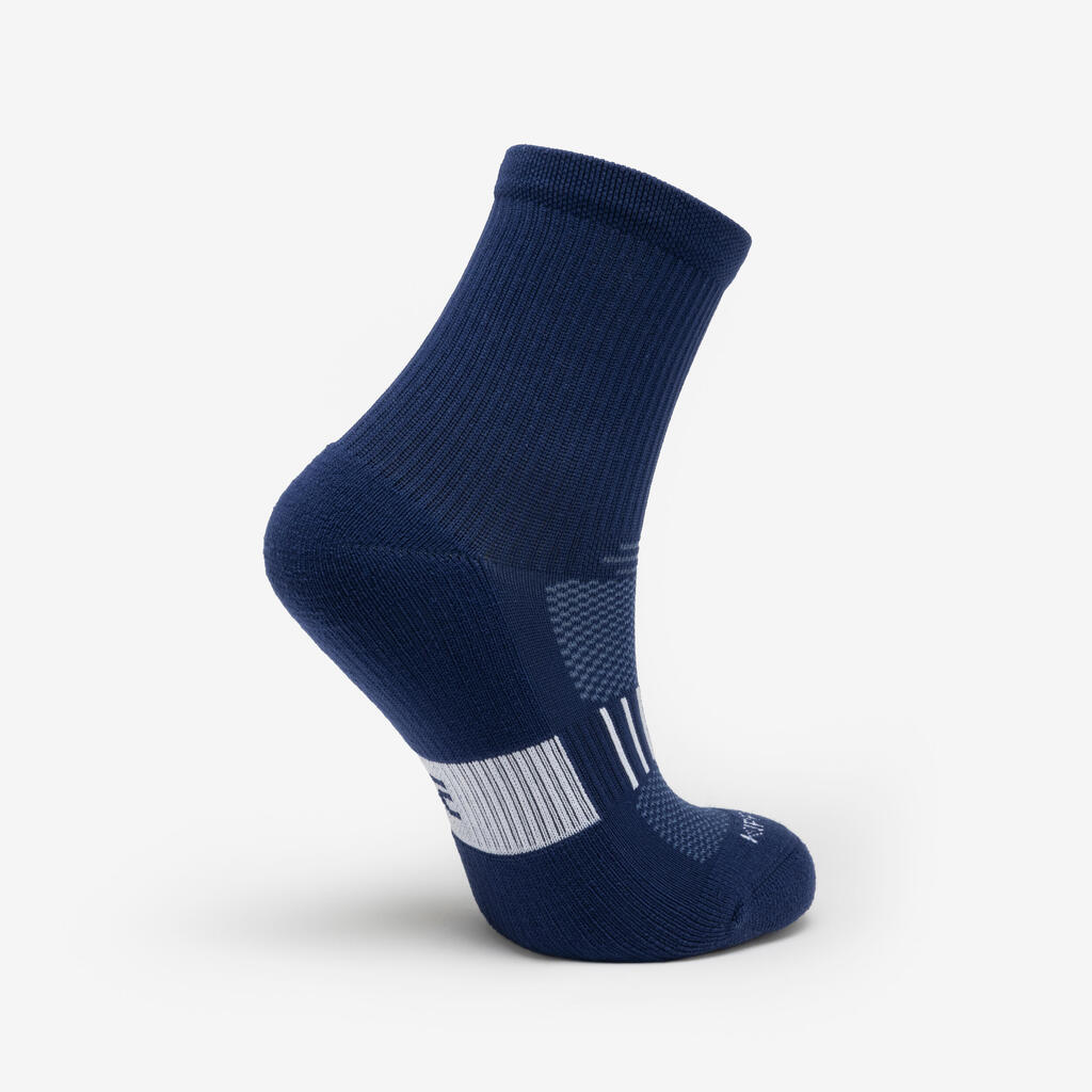 Lotx2 de chaussettes running confort enfant - kiprun 500 mid bleues marine