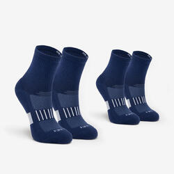 LotX2 de chaussettes running confort Enfant - KIPRUN 500 mid marine et rayé vert