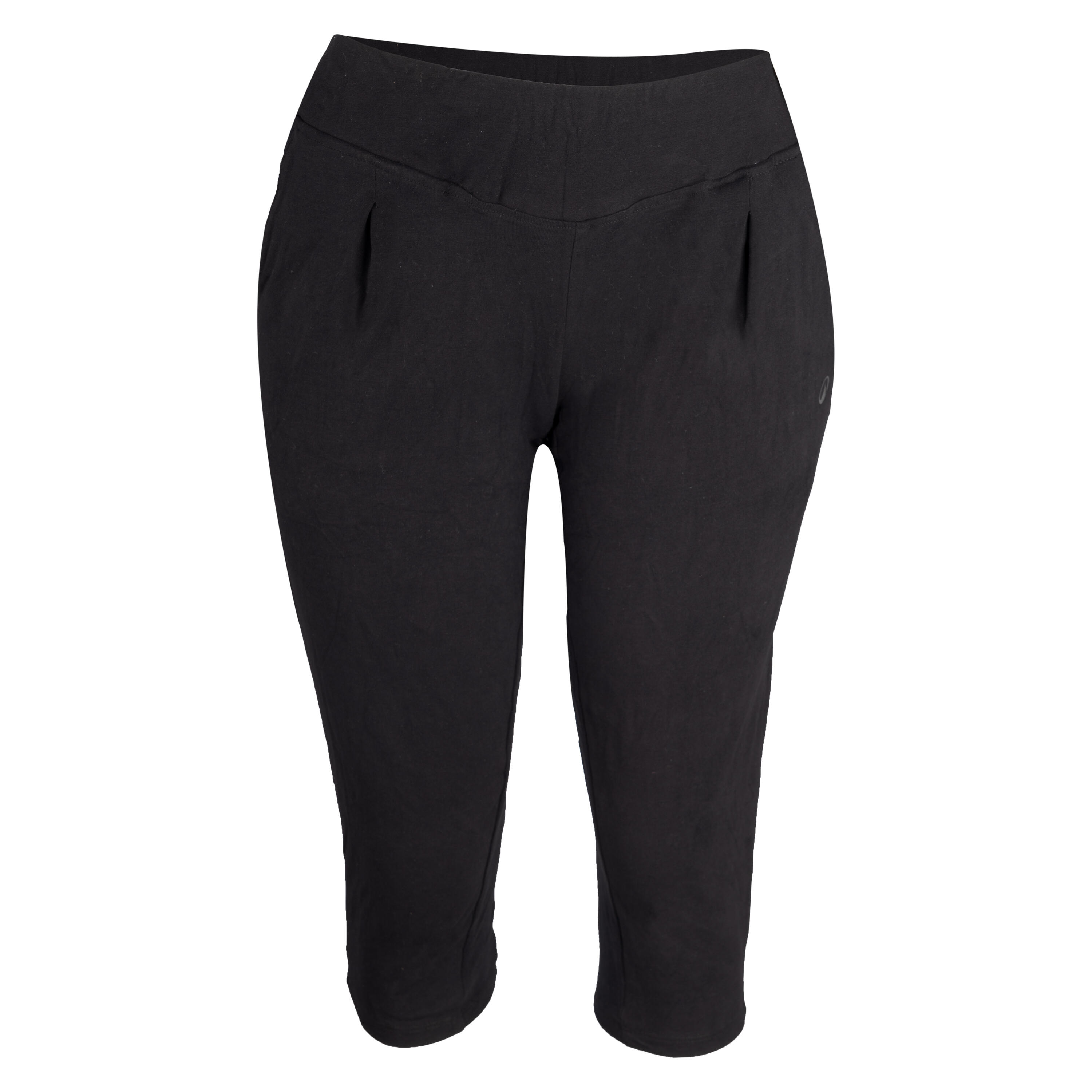 Leggings corti 3/4 donna palestra cotone neri 2/5