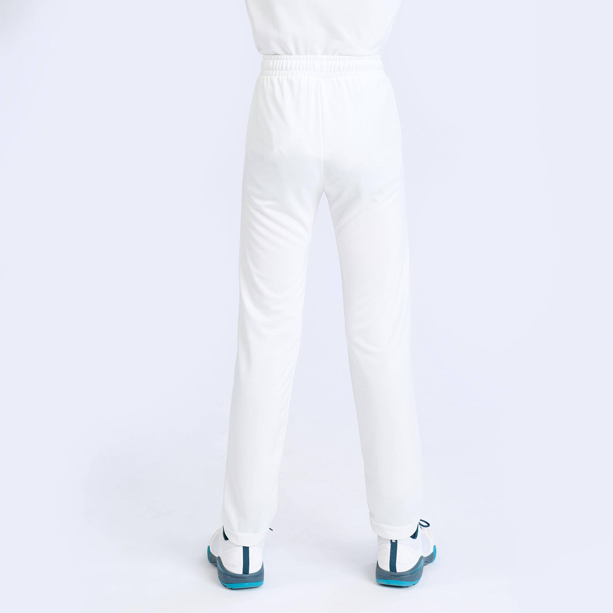 Kids Cricket Trackpants Comfortable & Stretchable CTS100 - White -  2