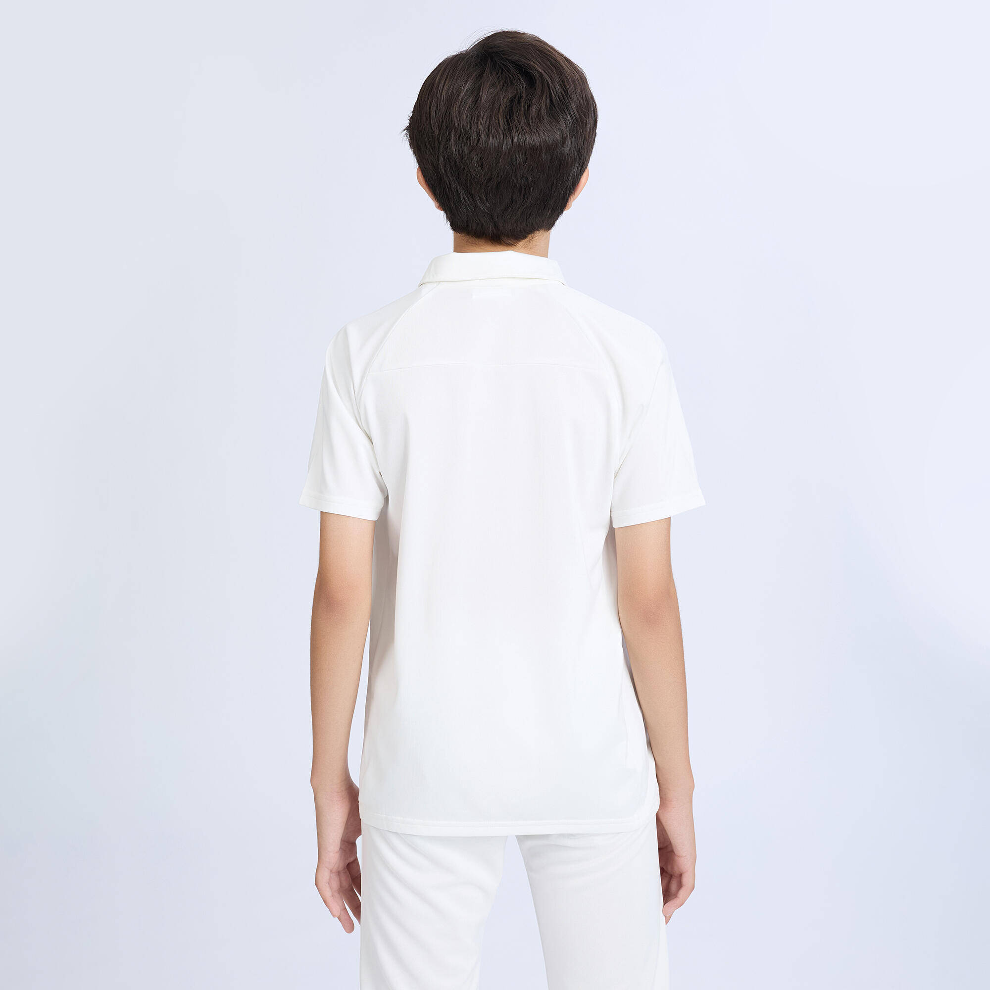 Kids Cricket Short Sleeved Polo Tshirt Soft CP100 - White -  2