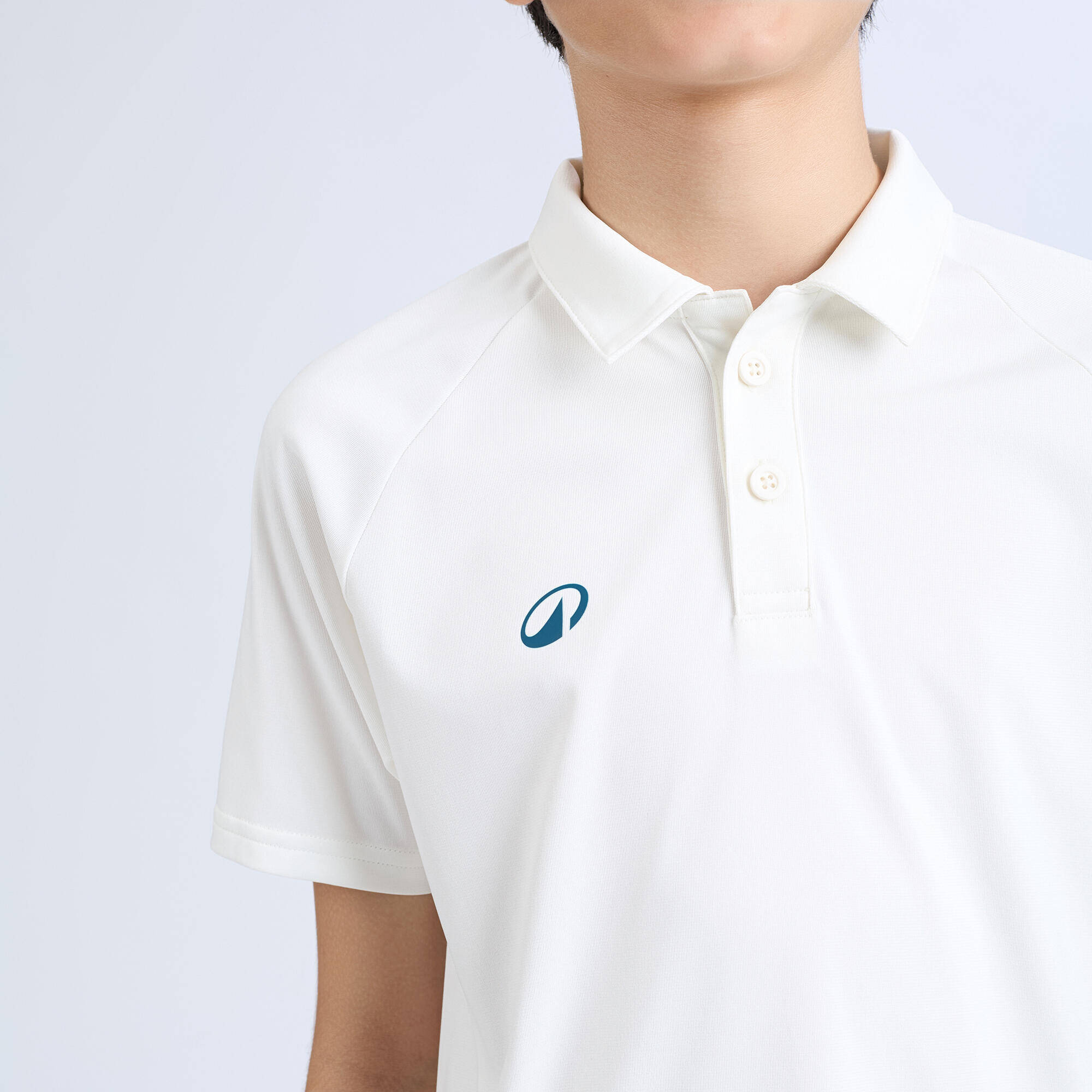 Kids Cricket Short Sleeved Polo Tshirt Soft CP100 - White -  3