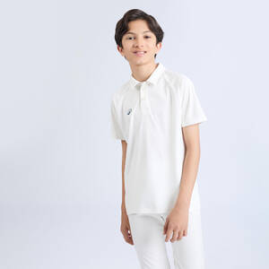 Kids' Cricket Polo CP 100 JR Soft & Flexible White