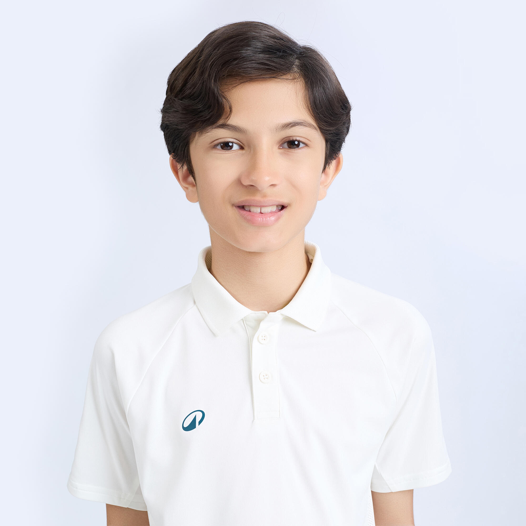 Kids Cricket Short Sleeved Polo Tshirt CP500 - White