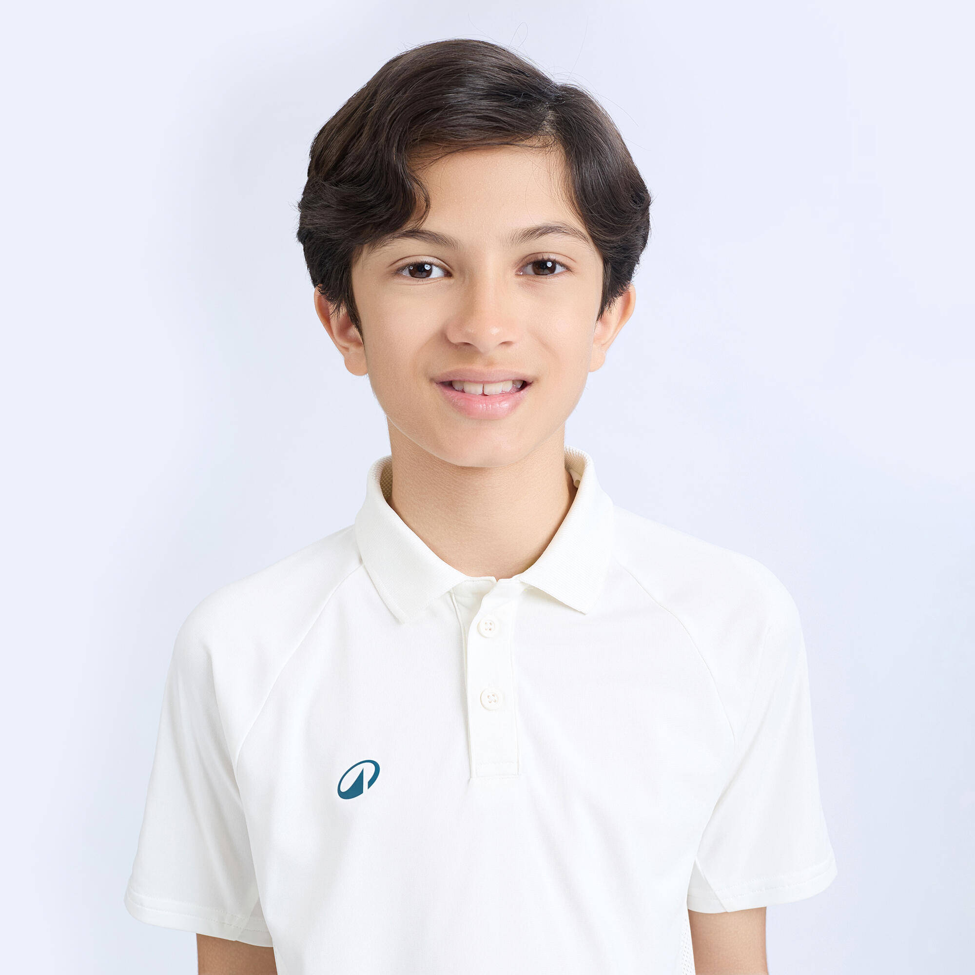 Kids Cricket Short Sleeved Polo Tshirt CP500 - White -  2