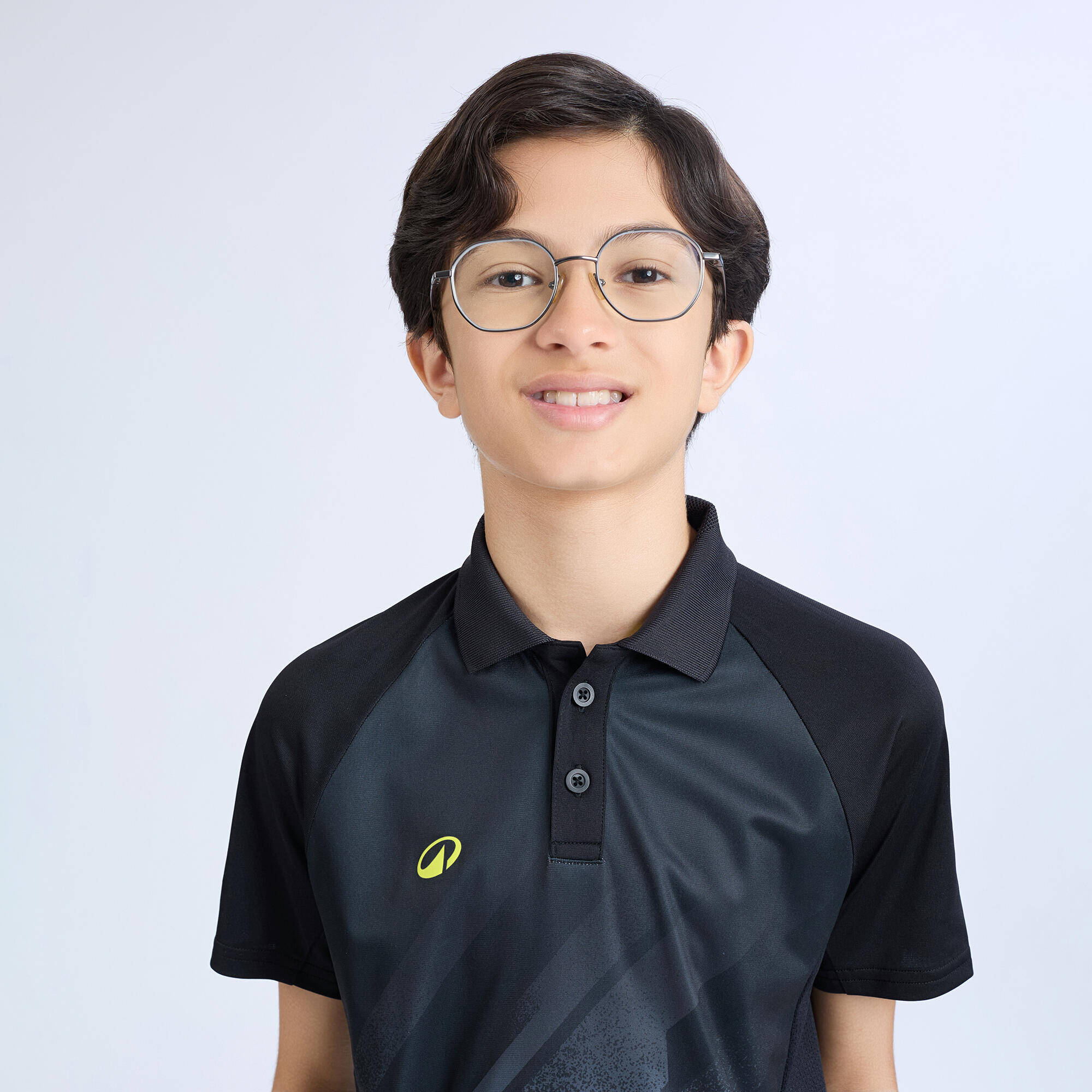 Kids Cricket Short Sleeved Polo Tshirt CP500 - Black -  2