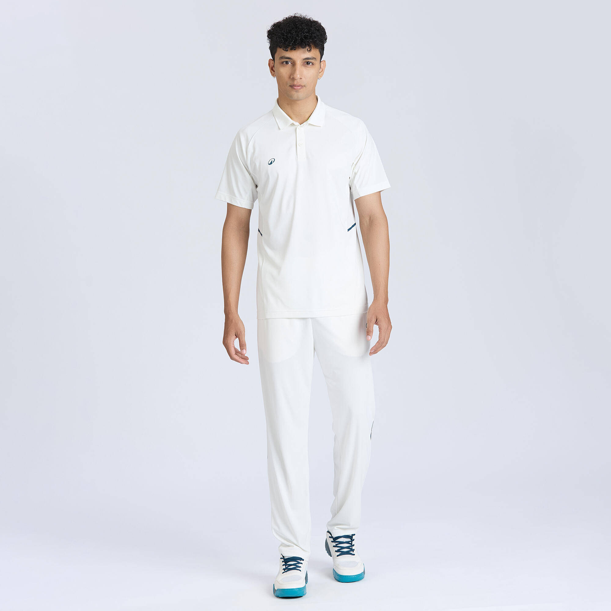 Men Cricket Short Sleeved Polo Tshirt CP500 - White -  5