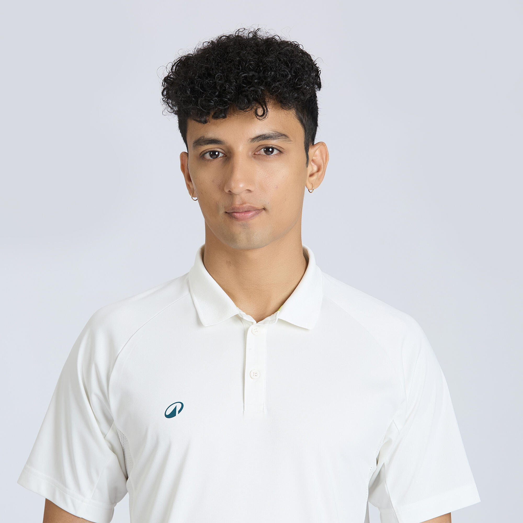 Men Cricket Short Sleeved Polo Tshirt CP500 - White