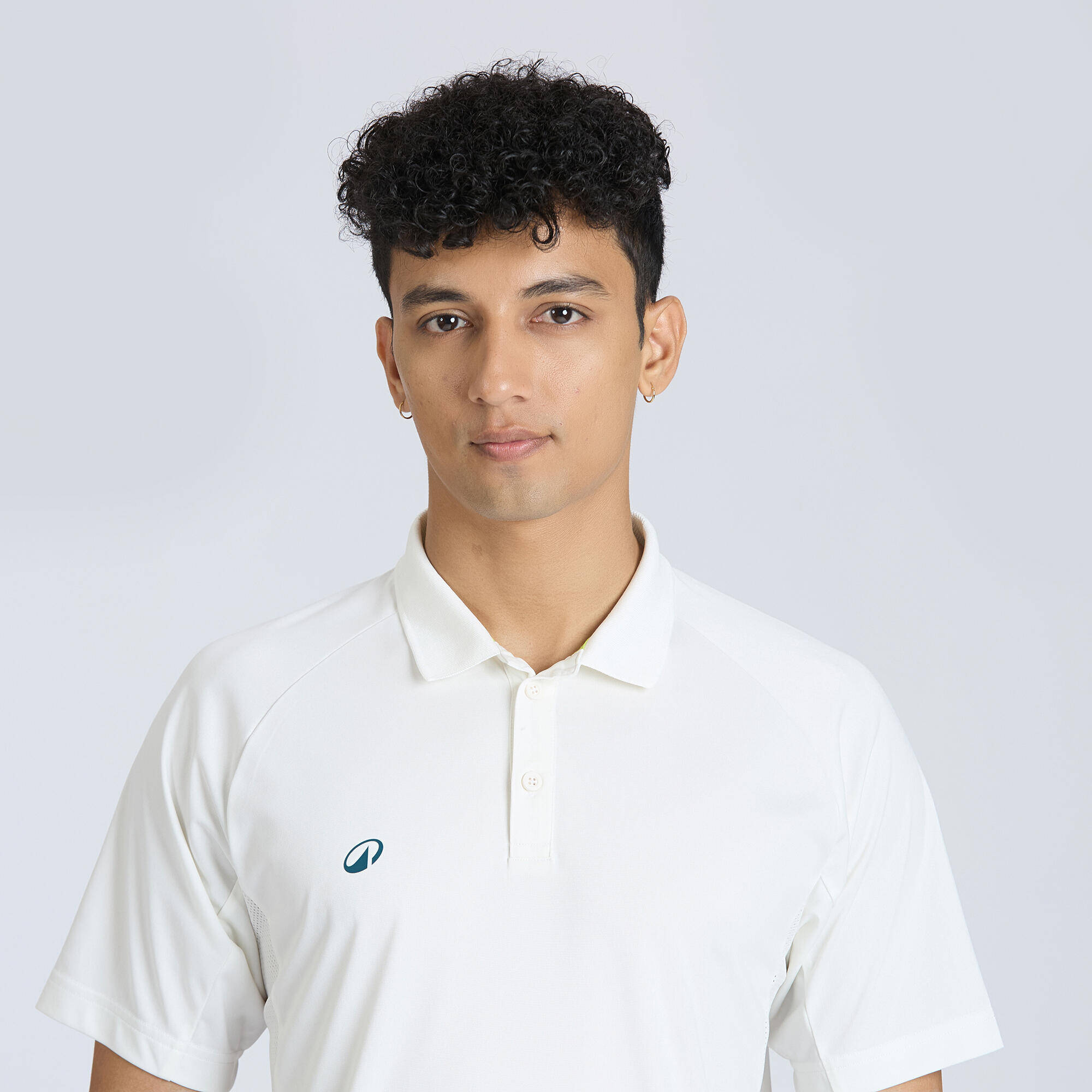Men Cricket Short Sleeved Polo Tshirt CP500 - White -  2