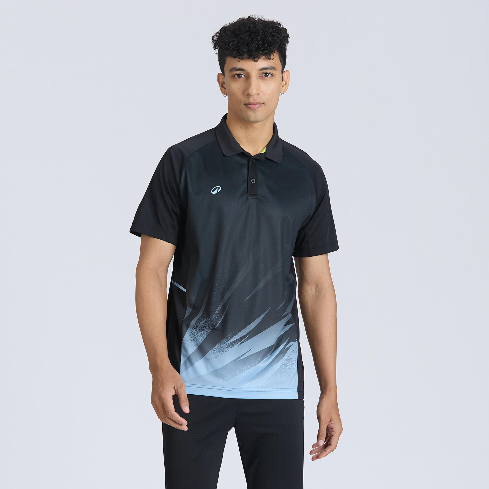 Men's Cricket Polo CP 500 Black Short Sleeve