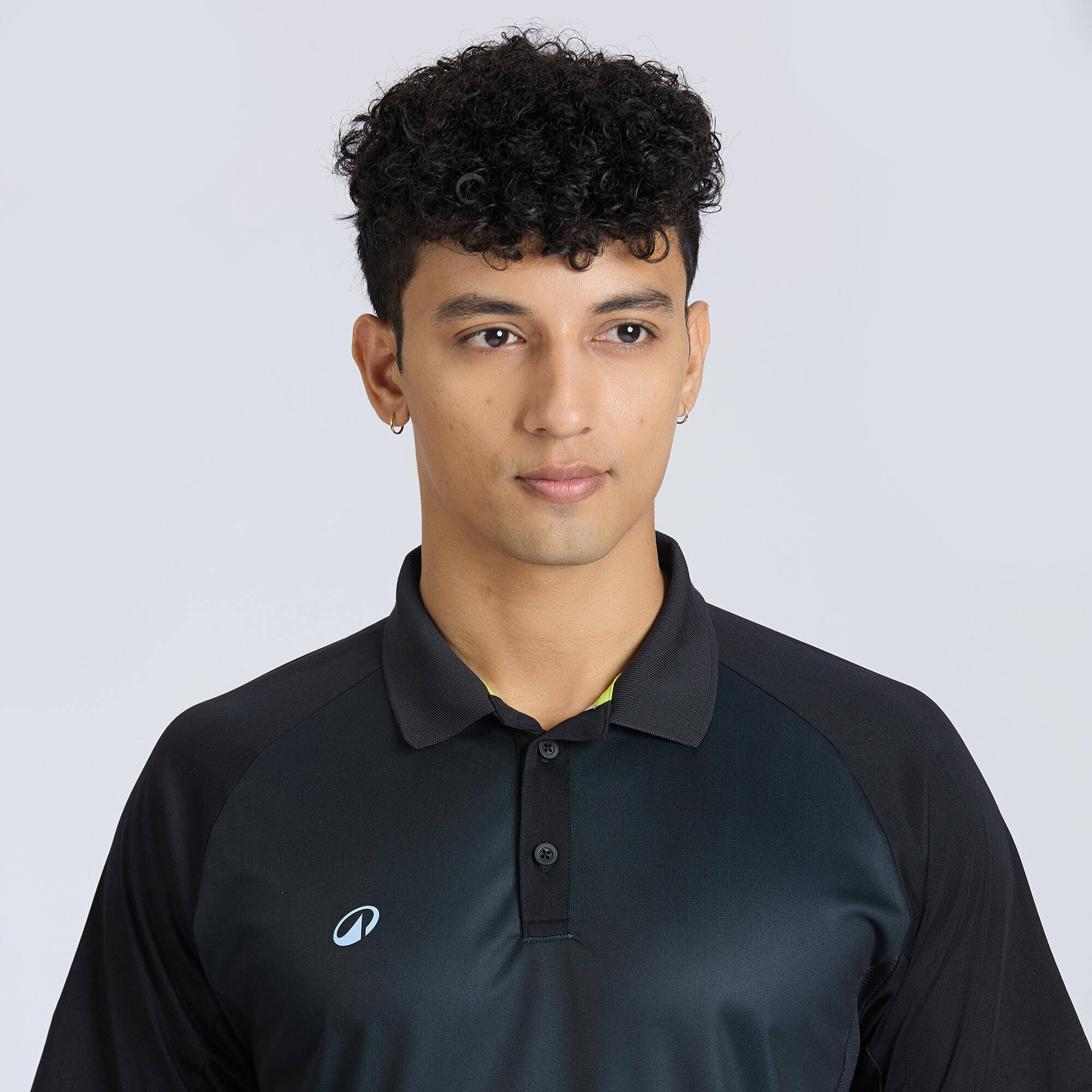 Men Cricket Short Sleeved Polo Tshirt CP500 - Black -  3