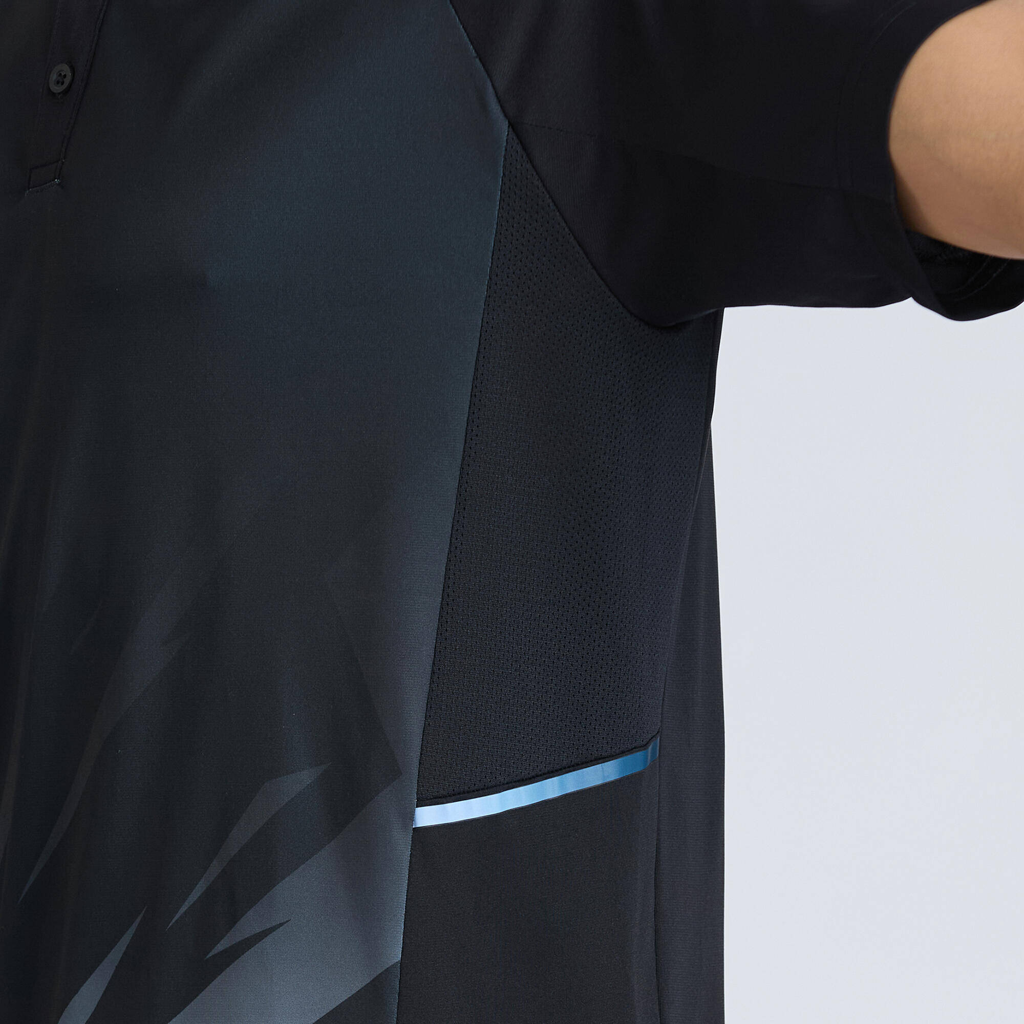 Men Cricket Short Sleeved Polo Tshirt CP500 - Black -  5