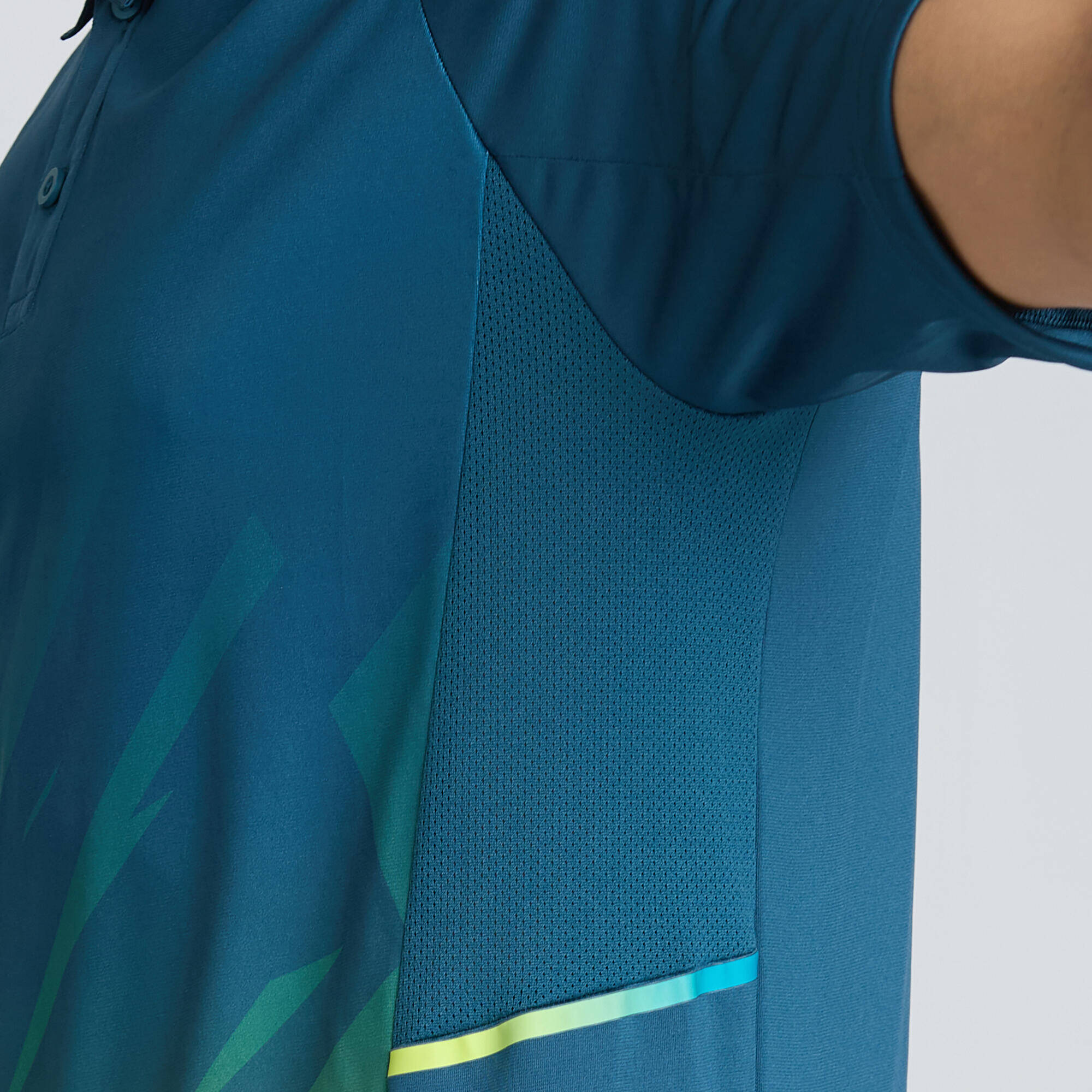 Men's Cricket Polo CP 500 Turquoise Short Sleeve -  3