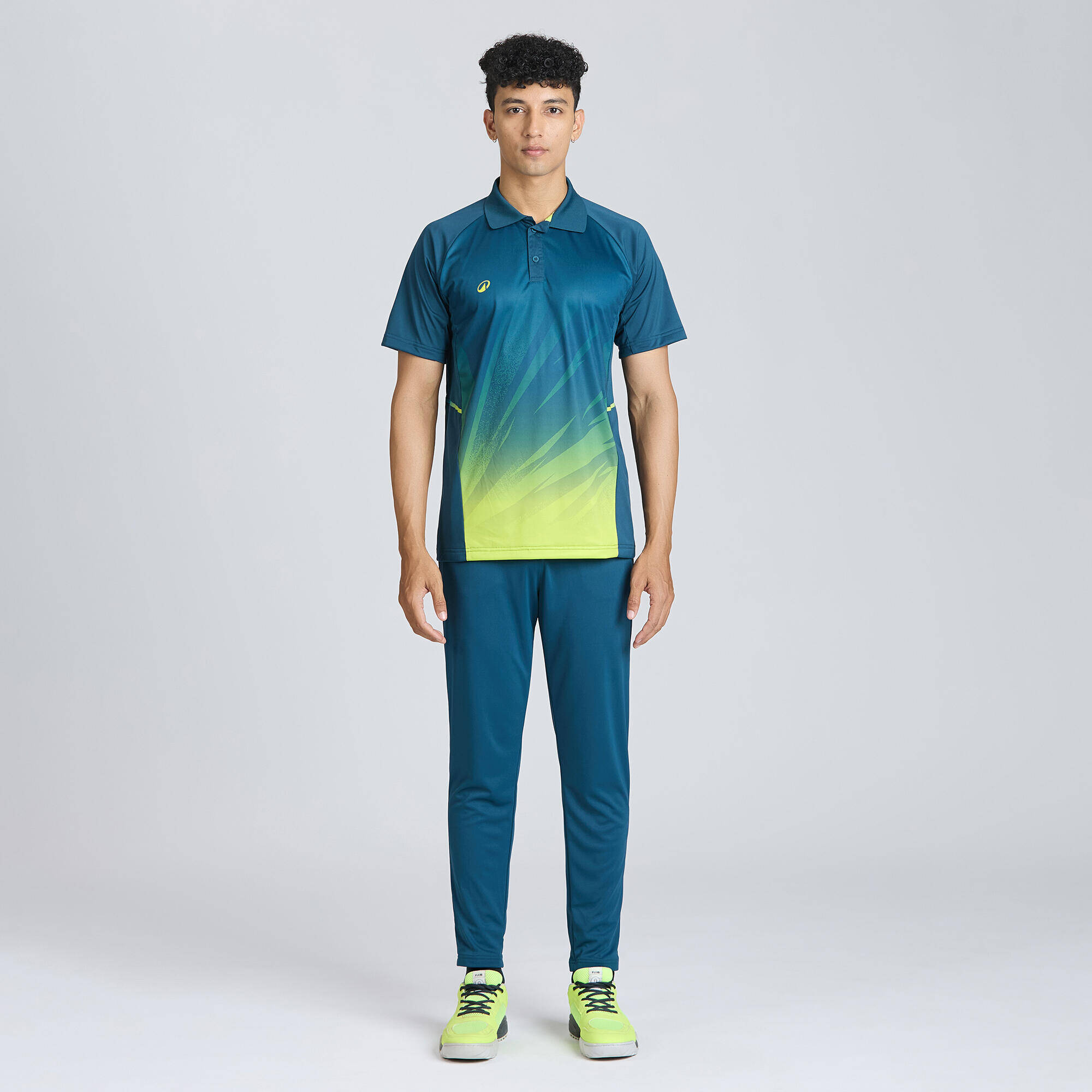 Men's Cricket Polo CP 500 Turquoise Short Sleeve -  2