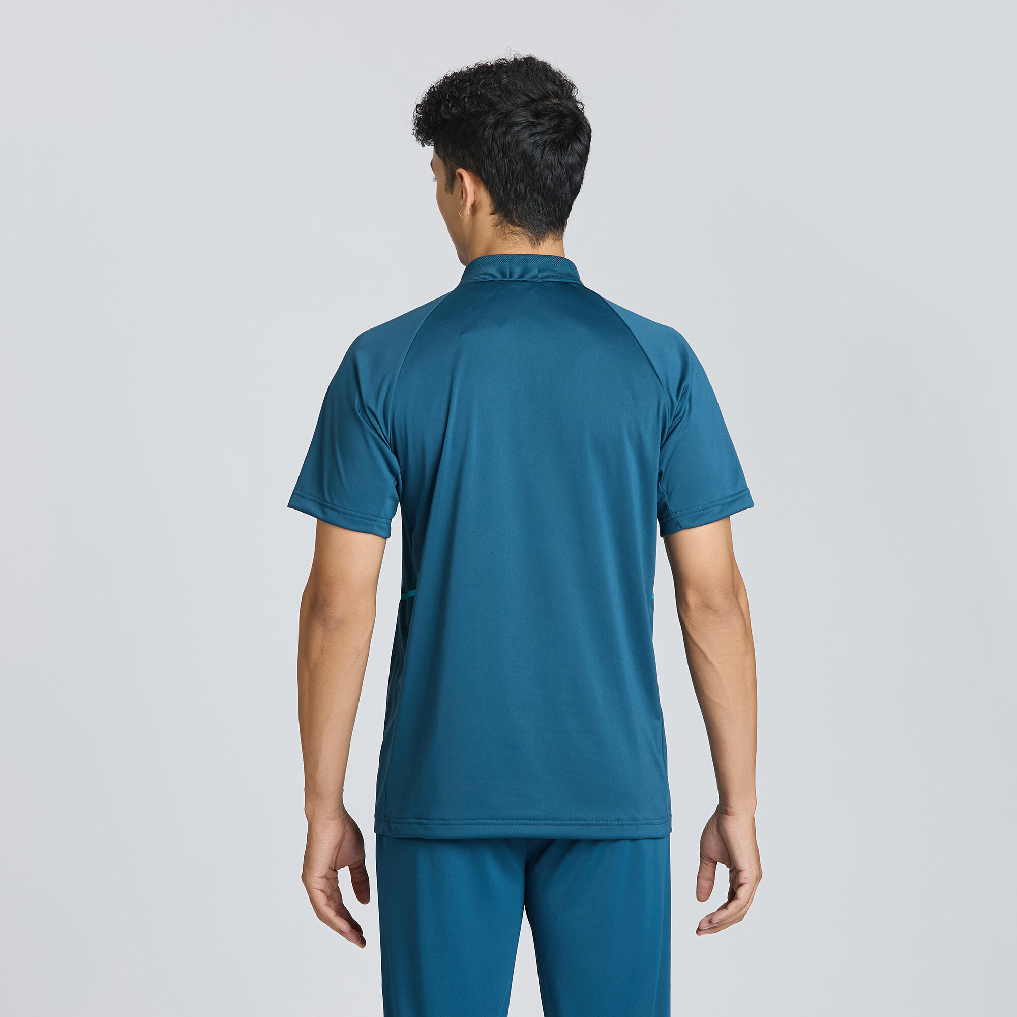 Men's Cricket Polo CP 500 Turquoise Short Sleeve