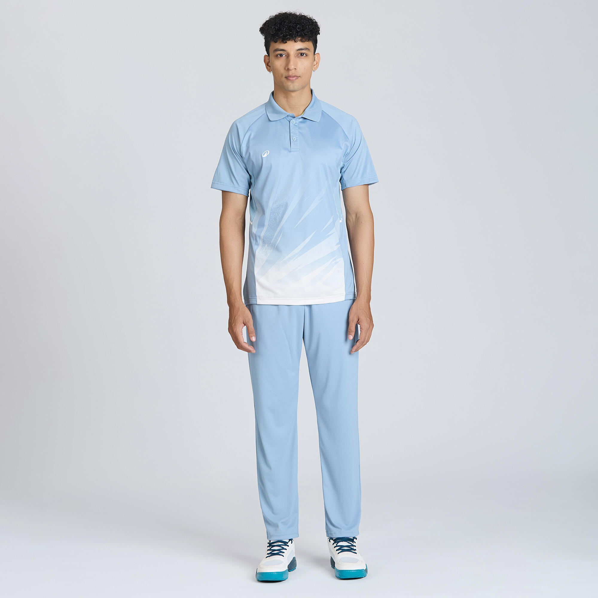 Men Cricket Short Sleeved Polo Shirt CP500 - Blue