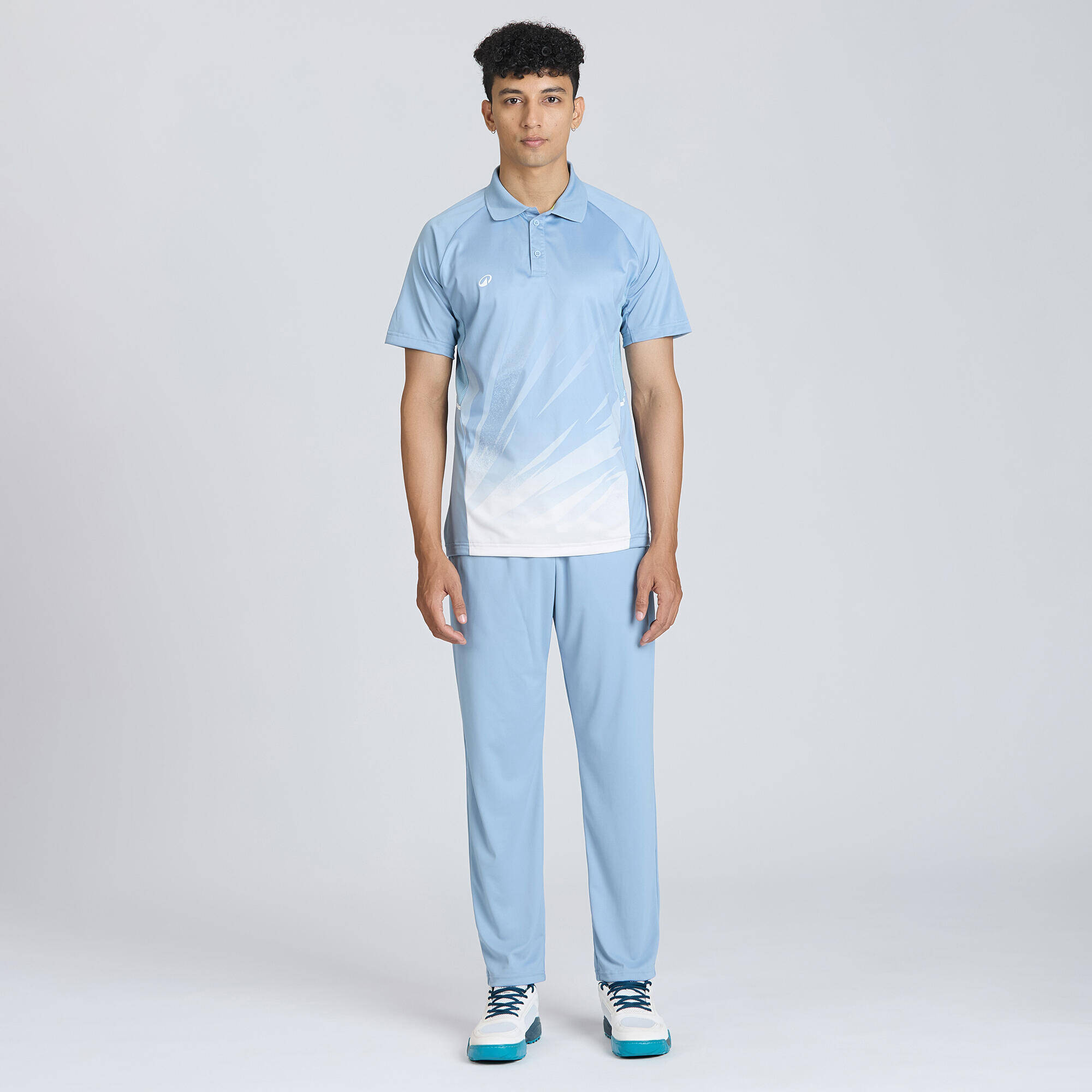Men Cricket Short Sleeved Polo Shirt CP500 - Blue -  2