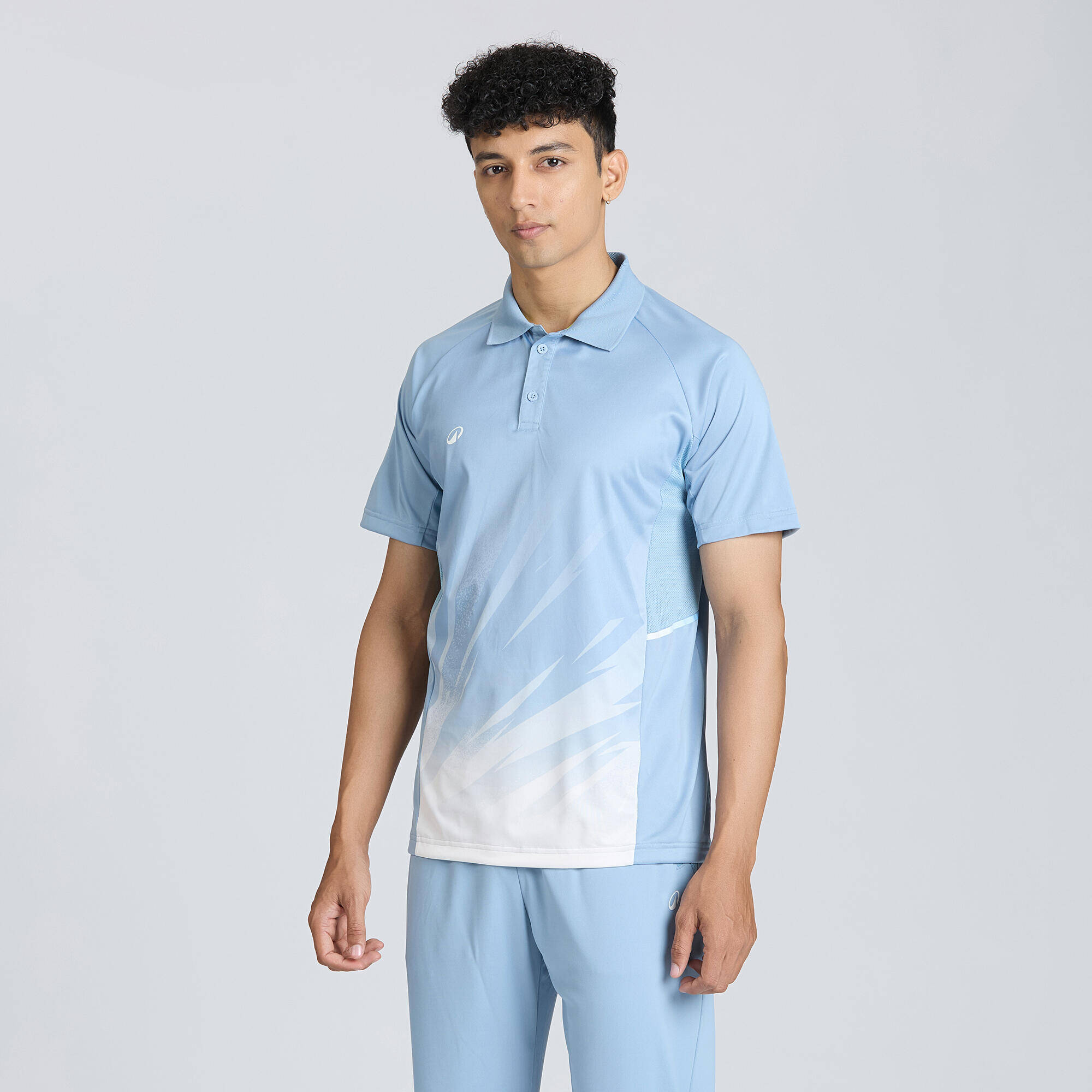 Men Cricket Short Sleeved Polo Shirt CP500 - Blue -  1