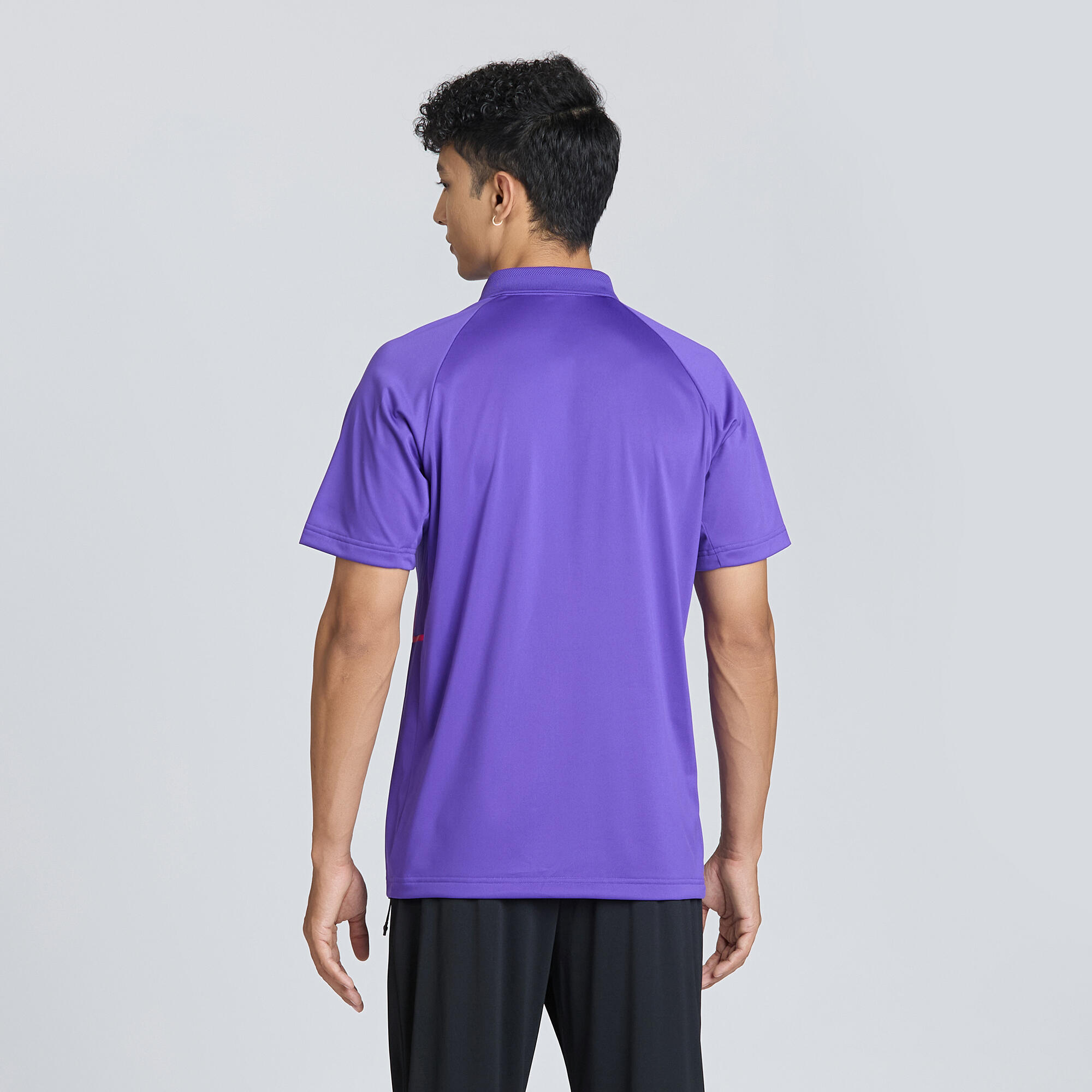 Men Cricket Short Sleeved Polo Shirt CP500 - Purple
