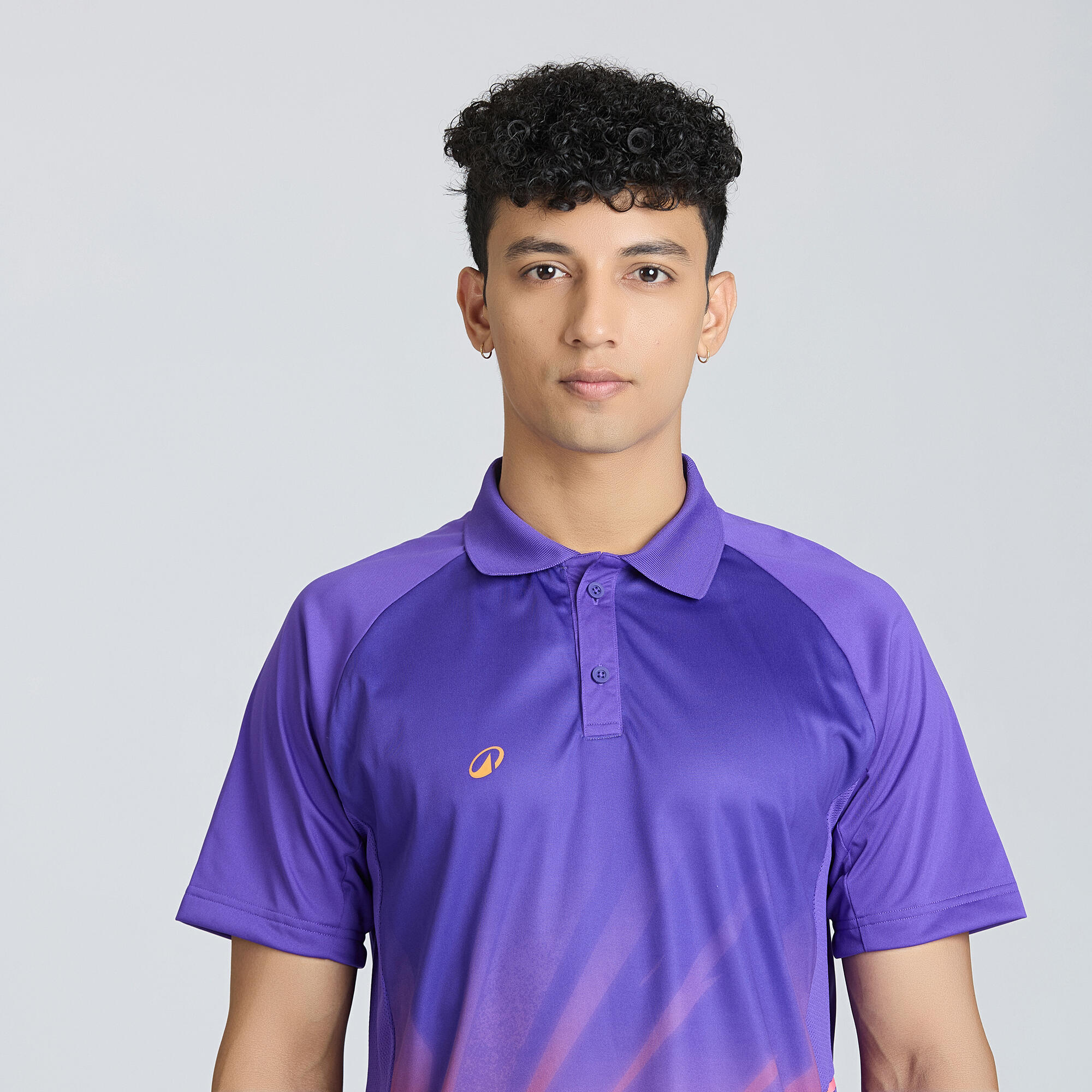 Men Cricket Short Sleeved Polo Shirt CP500 - Purple