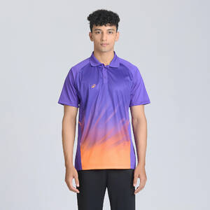Men's Cricket Polo CP 500 Purple Short Sleeve
