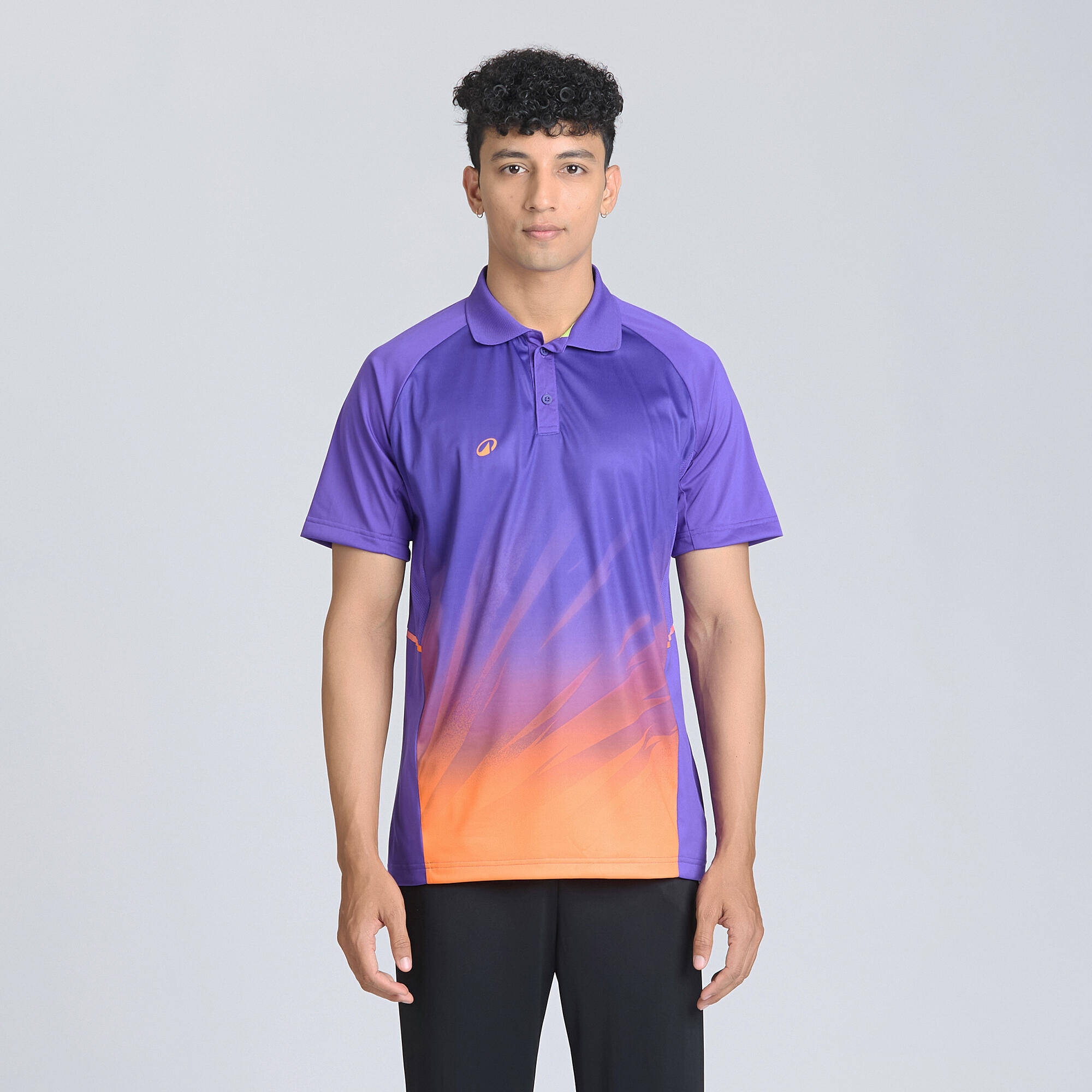 Men Cricket Short Sleeved Polo Shirt CP500 - Purple -  1