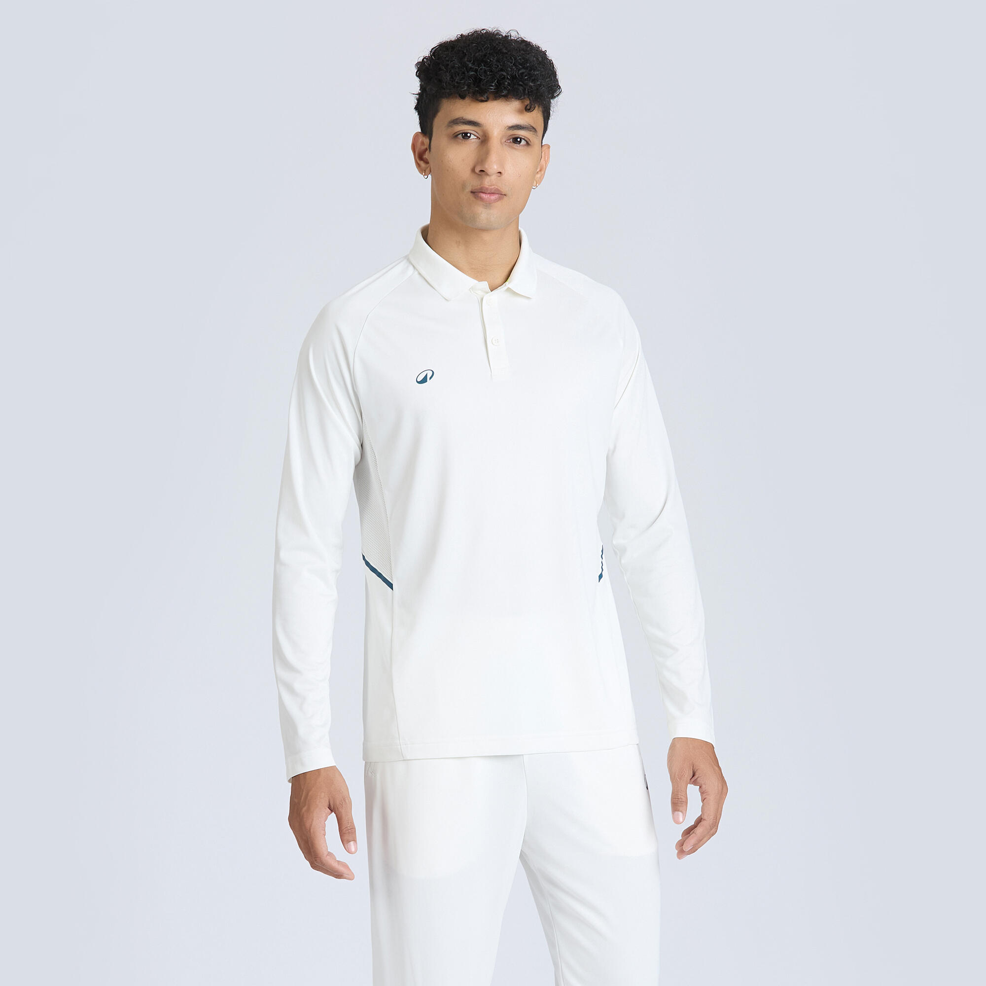 Men's Cricket Polo CP 500 White Full Sleeve